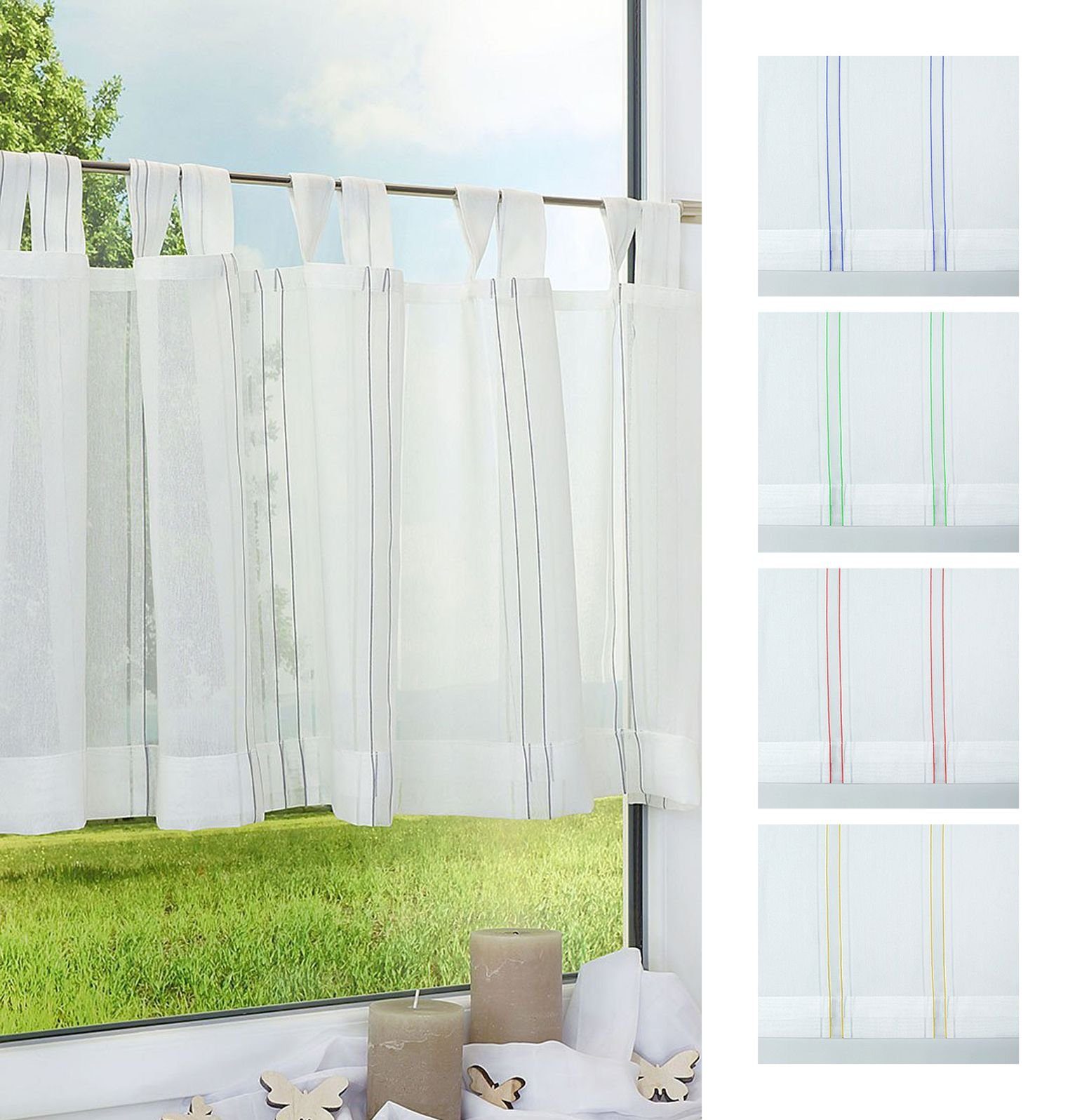 Scheibengardine Stripe, LYSEL®, (1 St), halbtransparent, HxB 50x150cm | Scheibengardinen