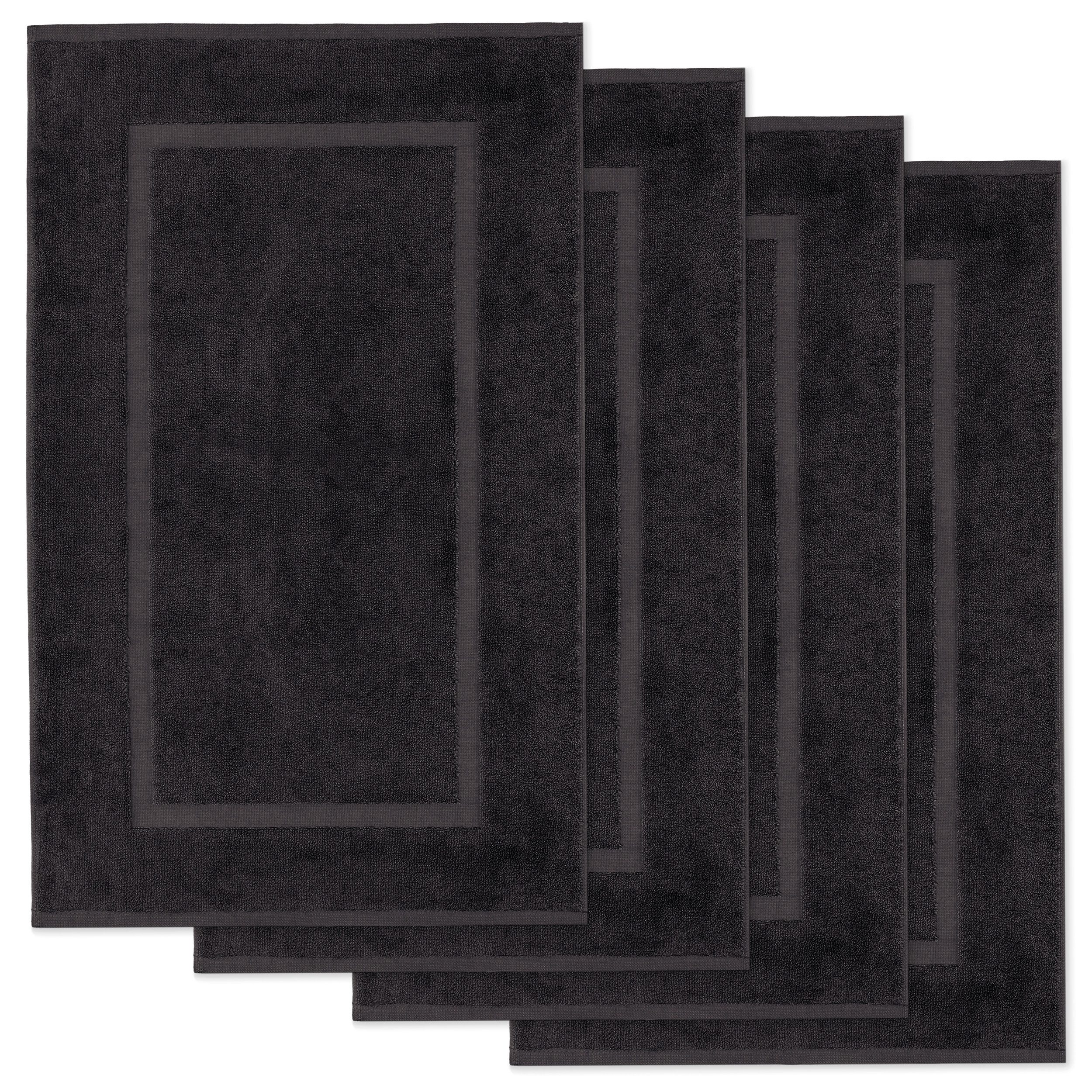 Lavea Badematte 4er Set Badeteppiche Elena Frottee 50x80 cm Badvorleger, 100% Baumwolle, 500 g/m² Frottier, weich & saugstark, pflegeleicht