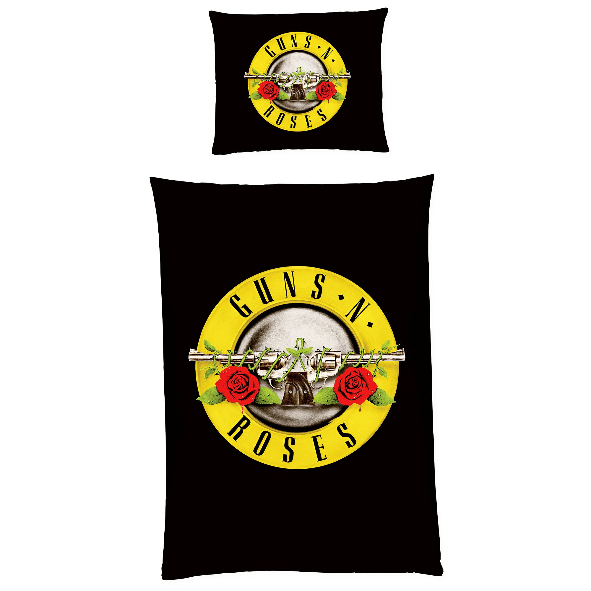 BERONAGE Wendebettwäsche Guns N’ Roses Schwarz Bettwäsche Linon / Renforcé, günstig online kaufen