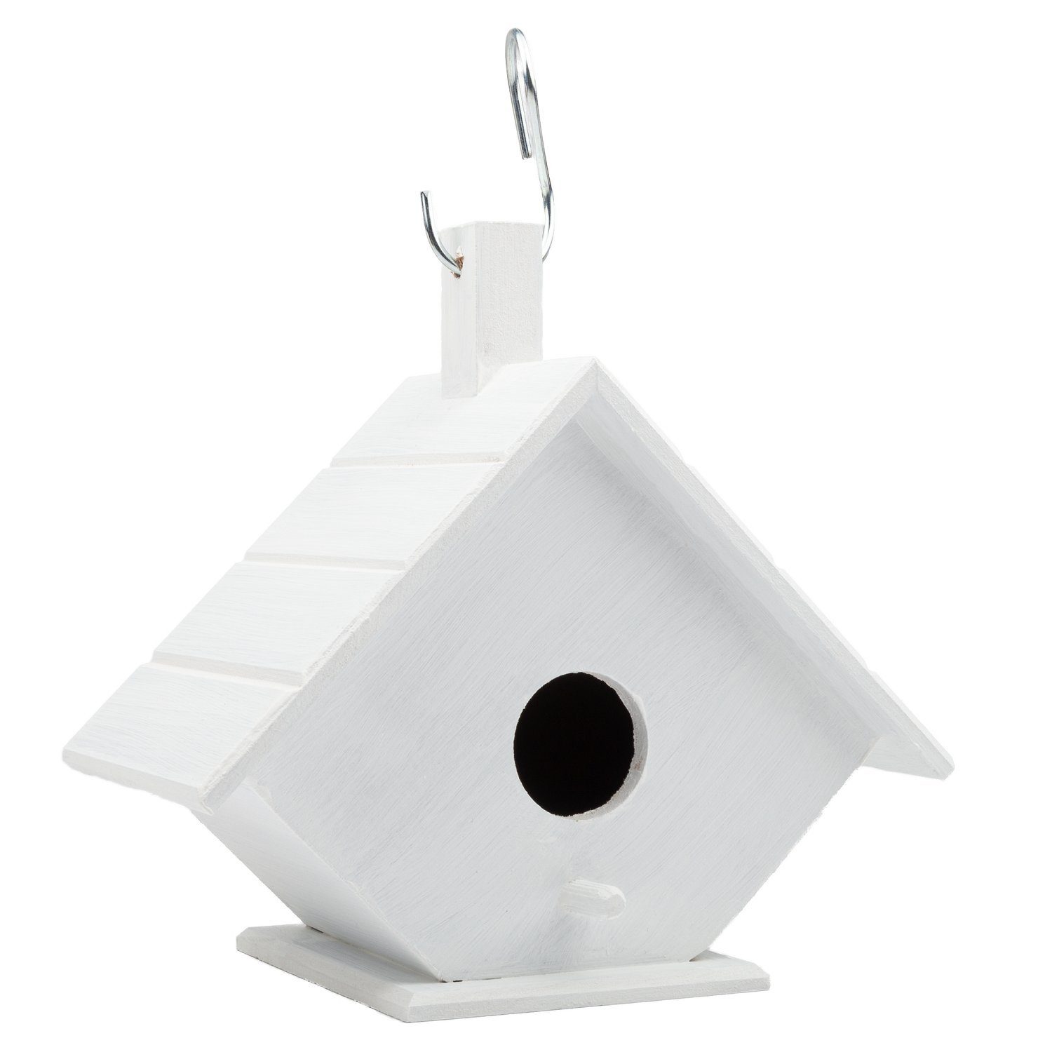 Belmique Vogelhaus Inklusive 10 bunte Acrylmarker, Weißes Vogelhäuschen zum selber Gestalten