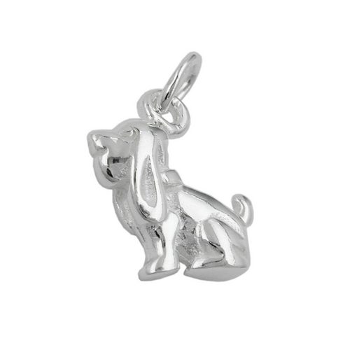 Gallay Kettenanhänger »Anhänger 13x10mm Hund mit Schlappohren Silber