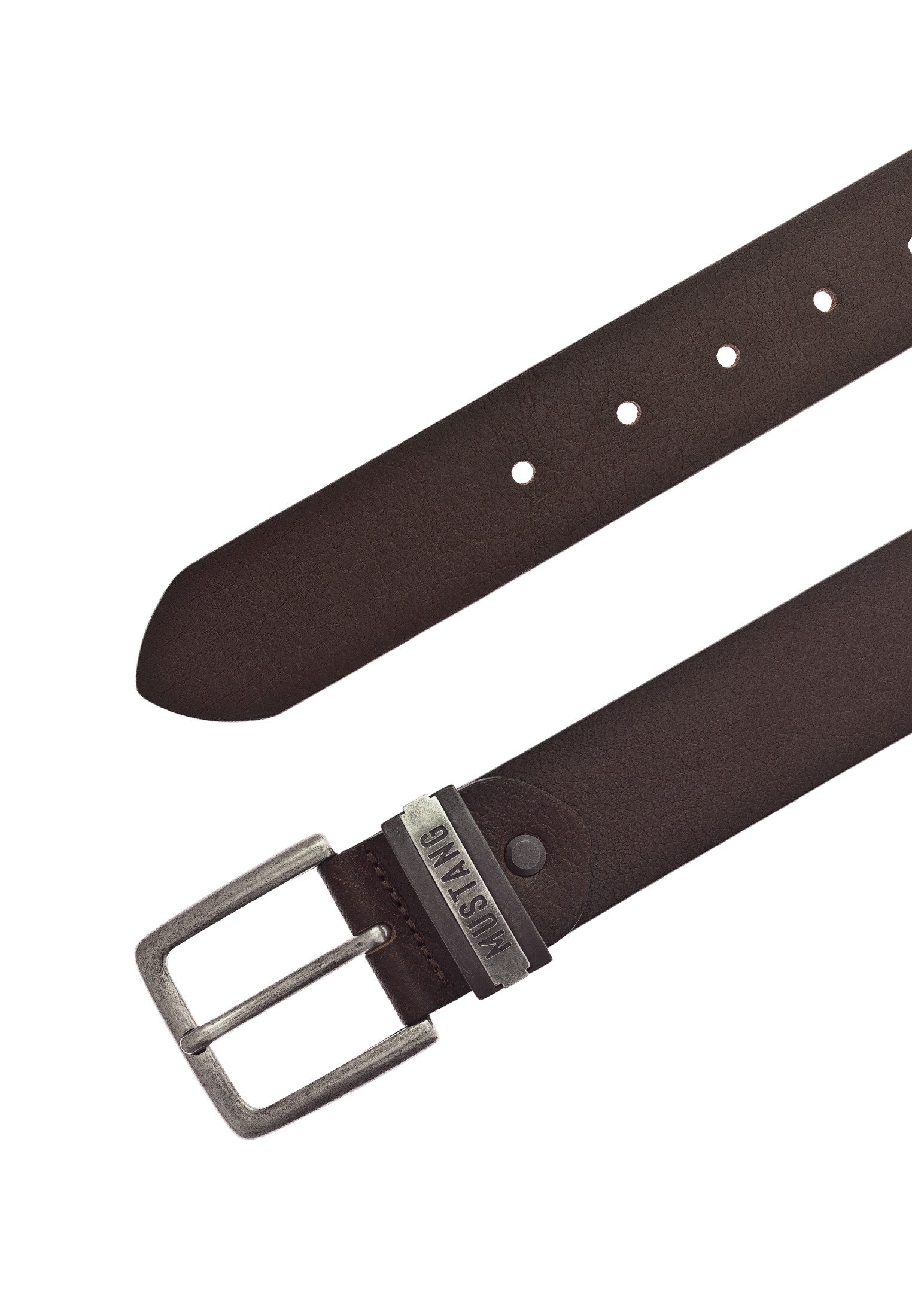 MUSTANG Ledergürtel Mit grafischer Prägung verziert, im Vintage-Look, 4 cm