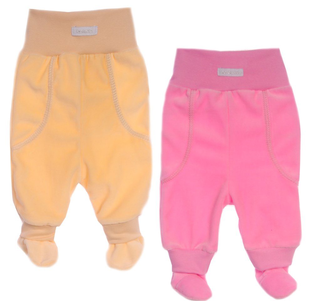 Hose & Shorts Warme Baby Schlupfhose Babyhosen 2er Pack in Creme und Rosa