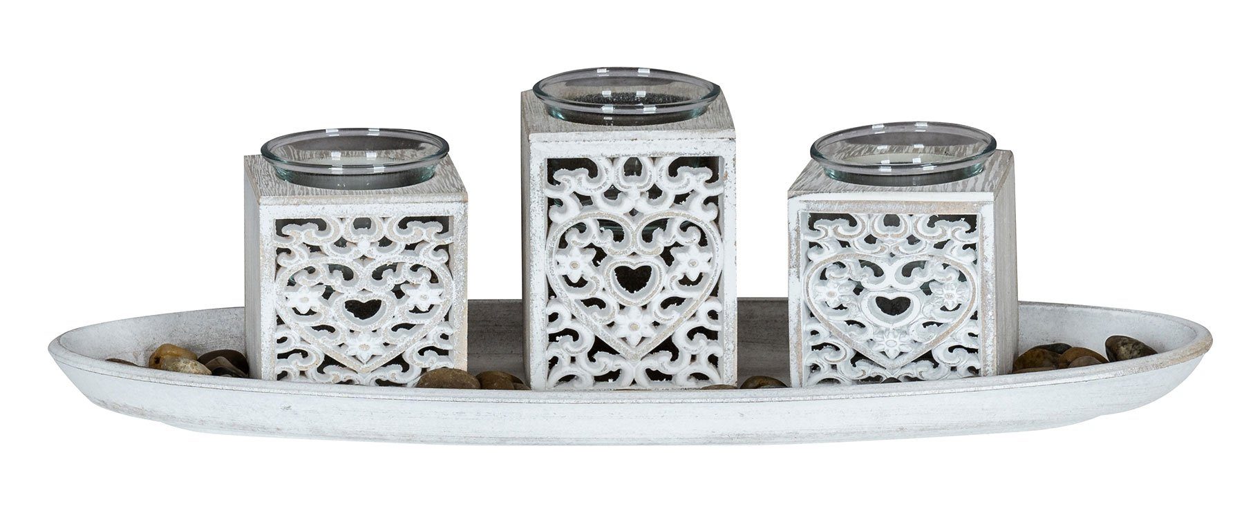 Levandeo® Teelichthalter mit Tablett, Teelichthalter Set günstig online kaufen