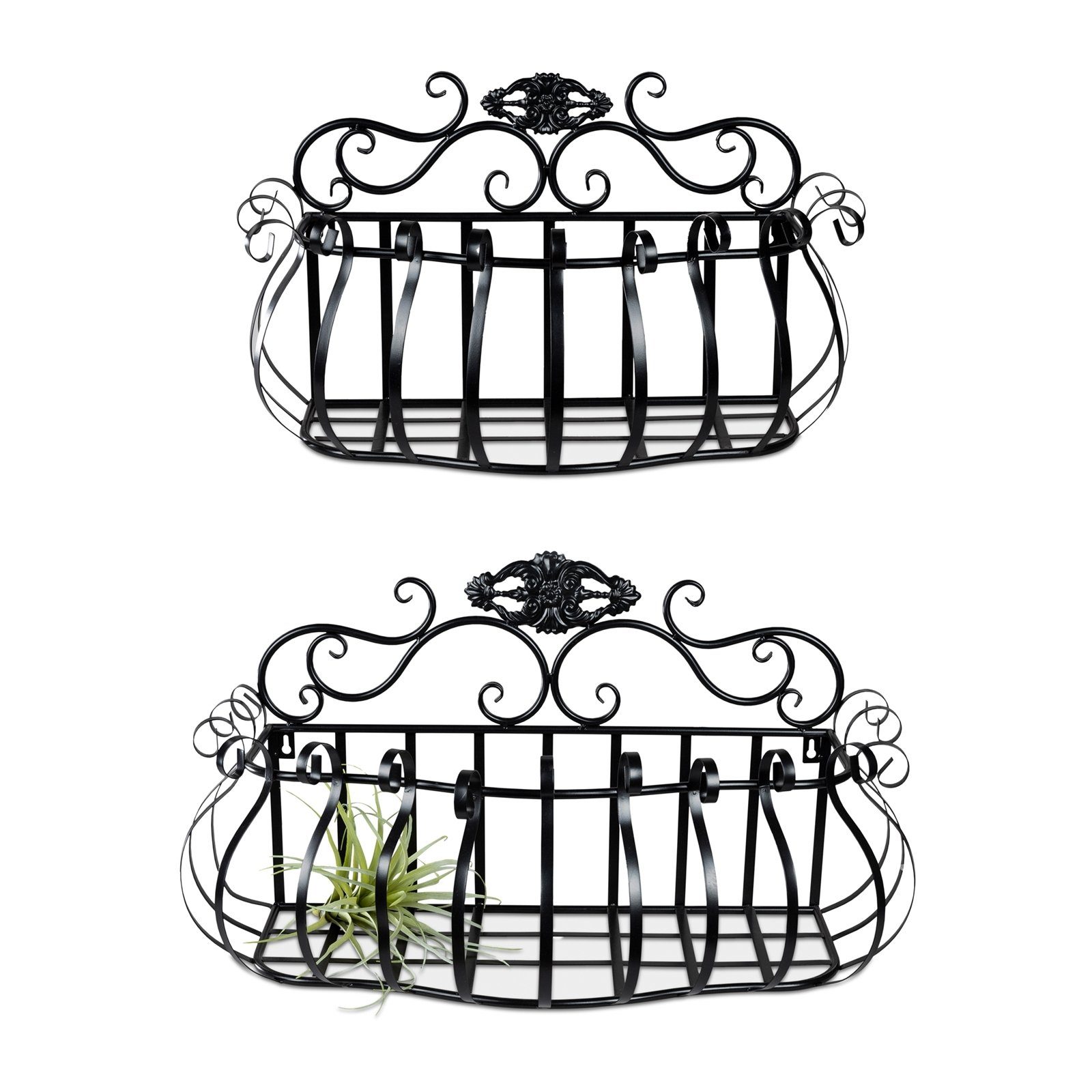 formano Wanddekoobjekt Wandkörbe 2er-Set aus Metall Schwarz (Set, 2 St., 2x günstig online kaufen