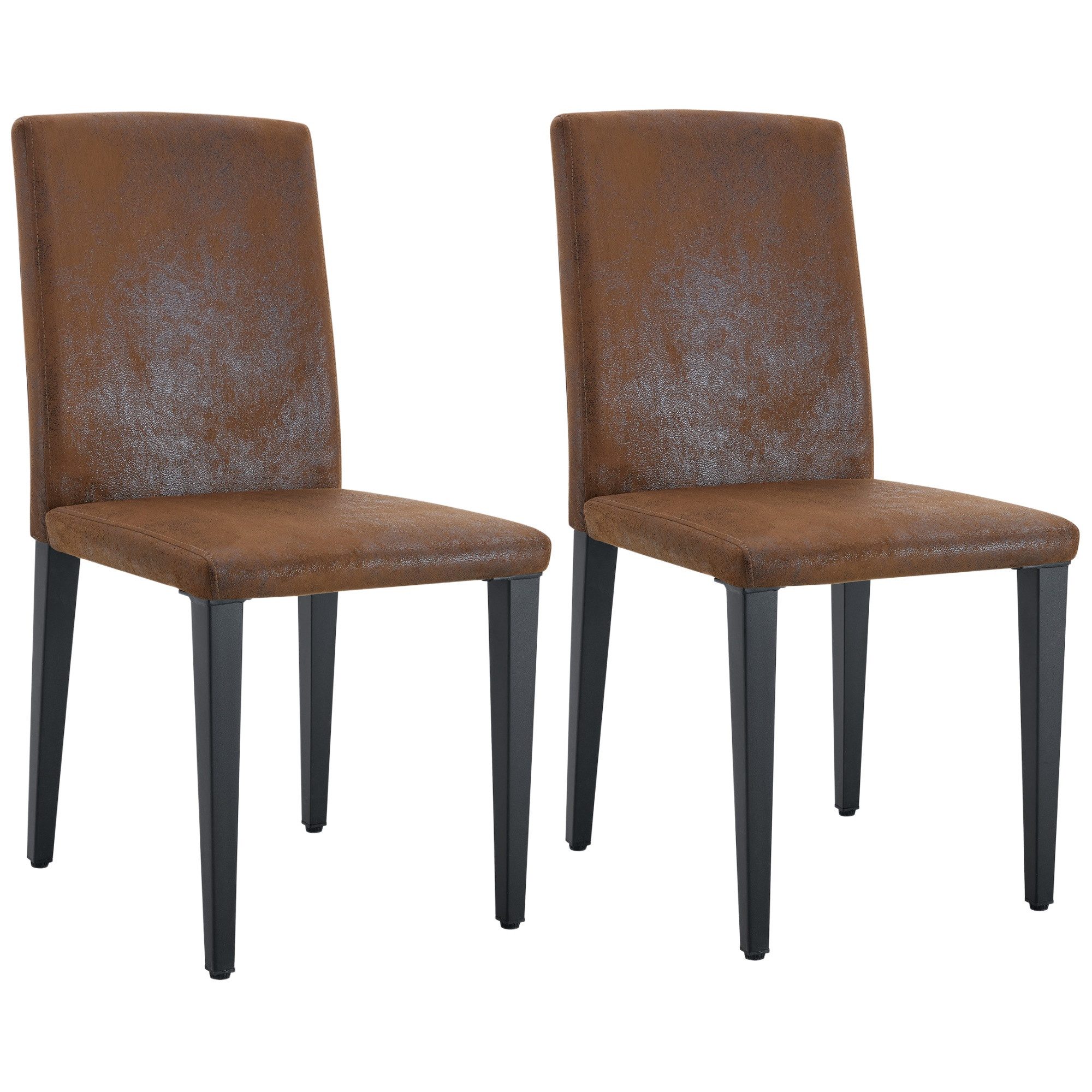 JUFU Polsterstuhl Esszimmerstuhl, Wohnzimmerstuhl, Küchenstuhl, 41 x 47 x 90 cm (2 St), Kunstleder mit Metallbeinen, Modernes Design, 2er Set