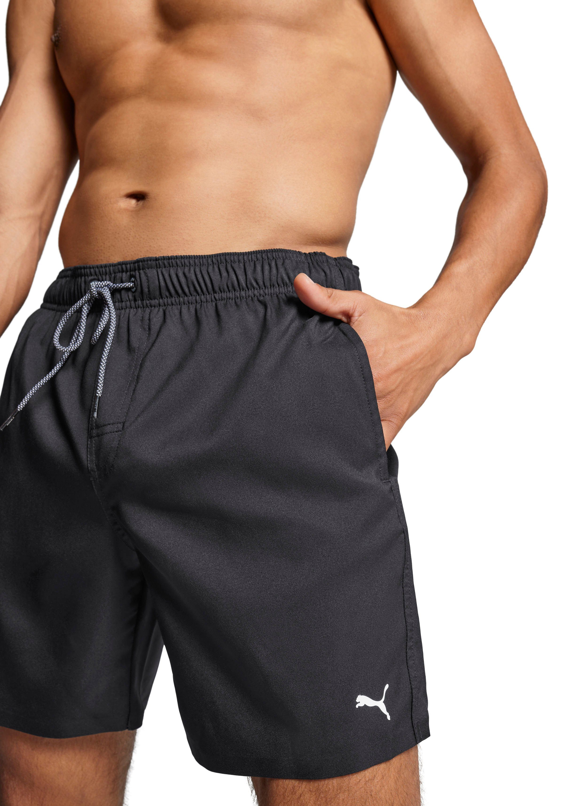 PUMA Badeshorts PUMA SWIM MEN MID SHORTS 1P High-Tech Reißverschluss an der Gesäßtasche, Seitentaschen