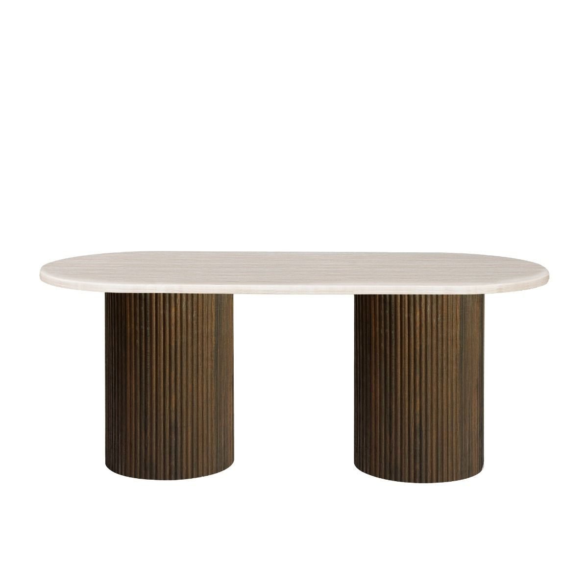 alesvelt Esstisch ovale massiver Travertin-Tischplatte edle Tischbeine im S günstig online kaufen