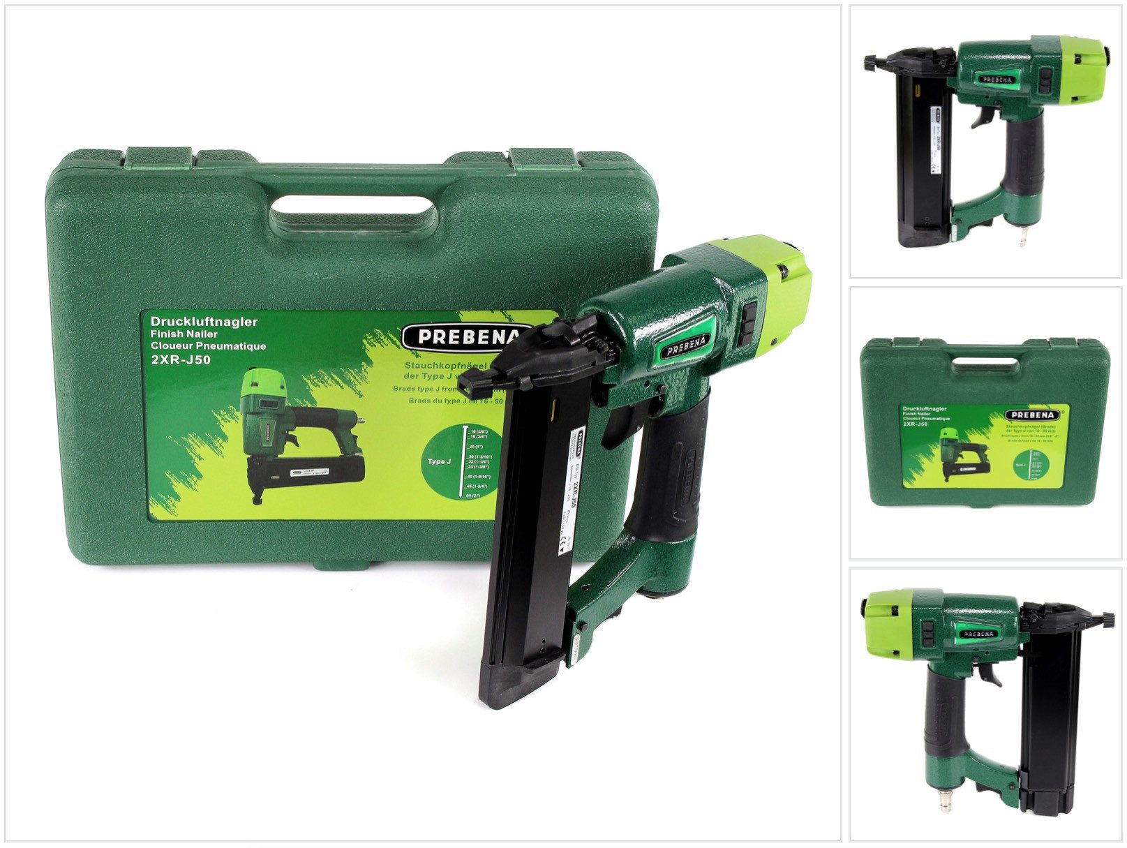 Prebena Druckluft-Nagler 2XR-J50 4,0 - 7,0 Bar + Koffer