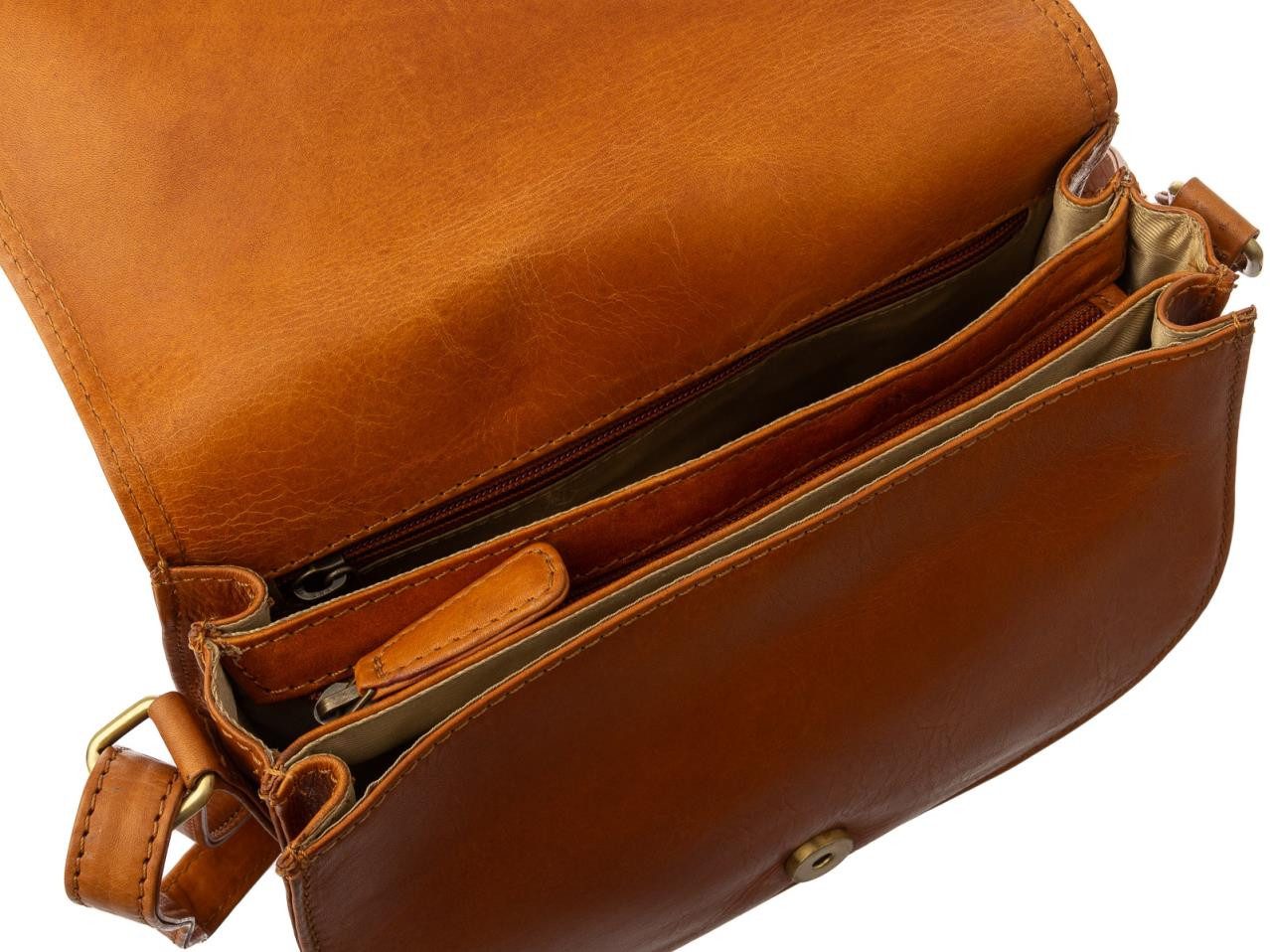 Prato Umhängetasche Jagdtasche Umhängetasche H401 Leder (1-tlg), Leder