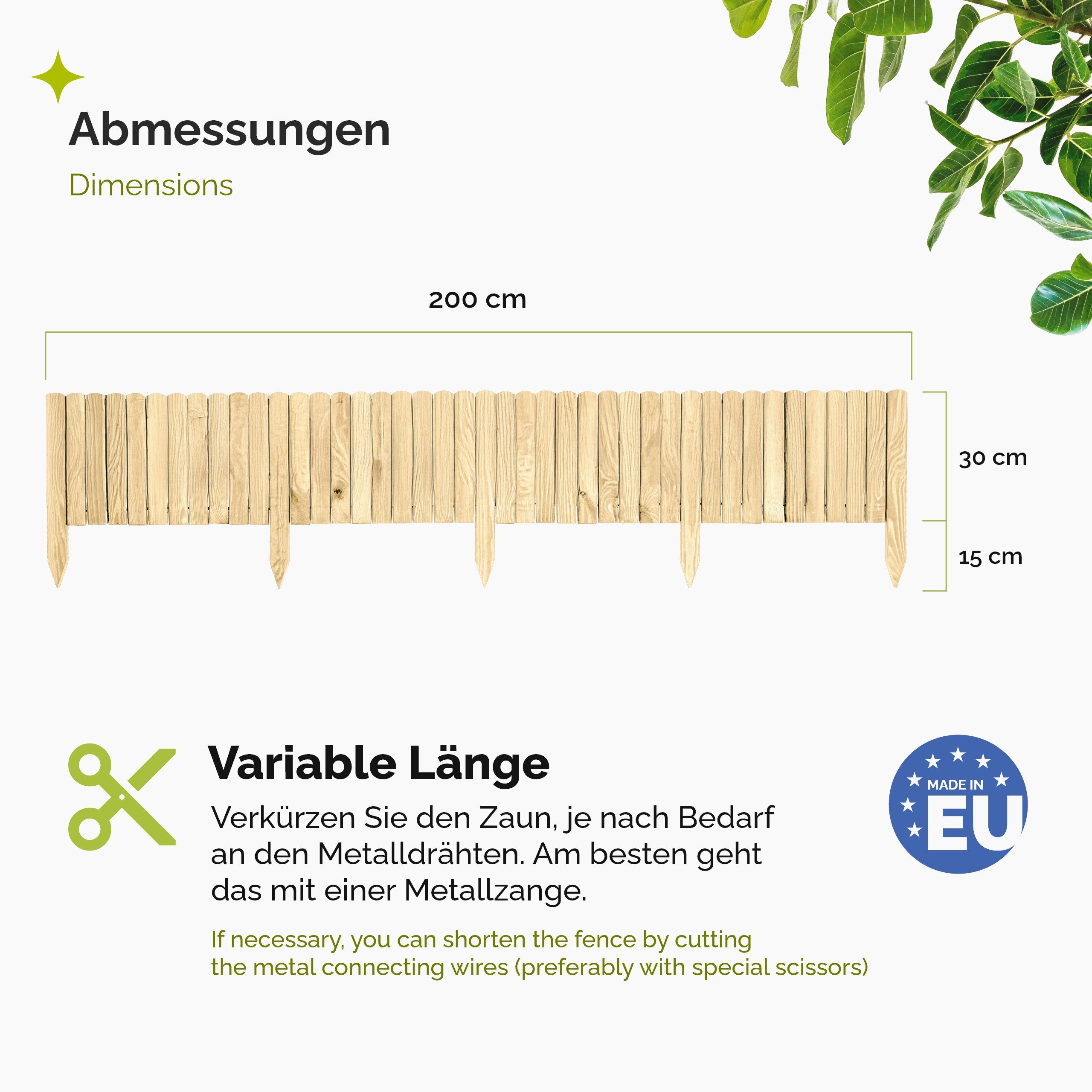 Garronda Zaun Rasenkante Holz Beeteimfassung 200 günstig online kaufen