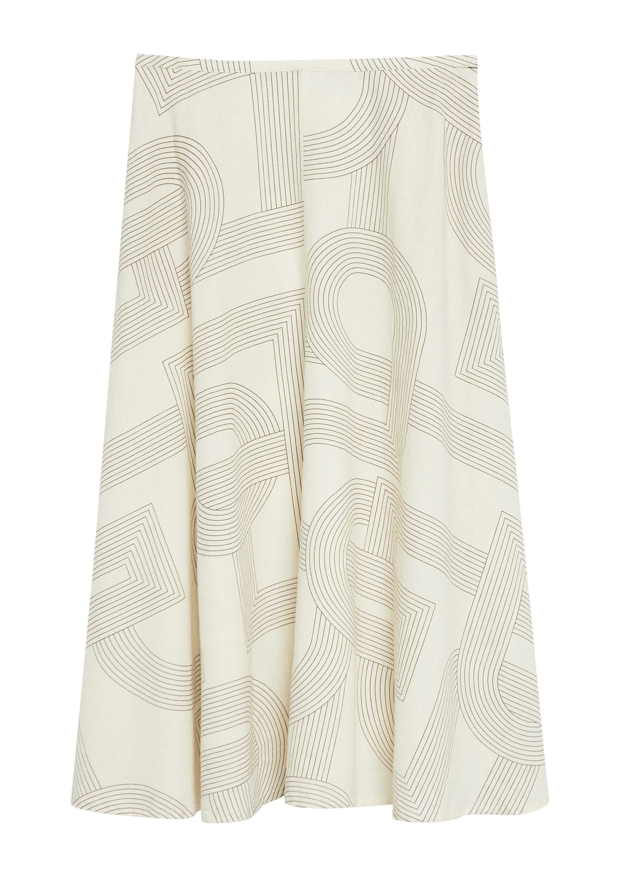 comma Midirock Rock Ausgestellter Midirock aus Leinenmix mit Seitentaschen