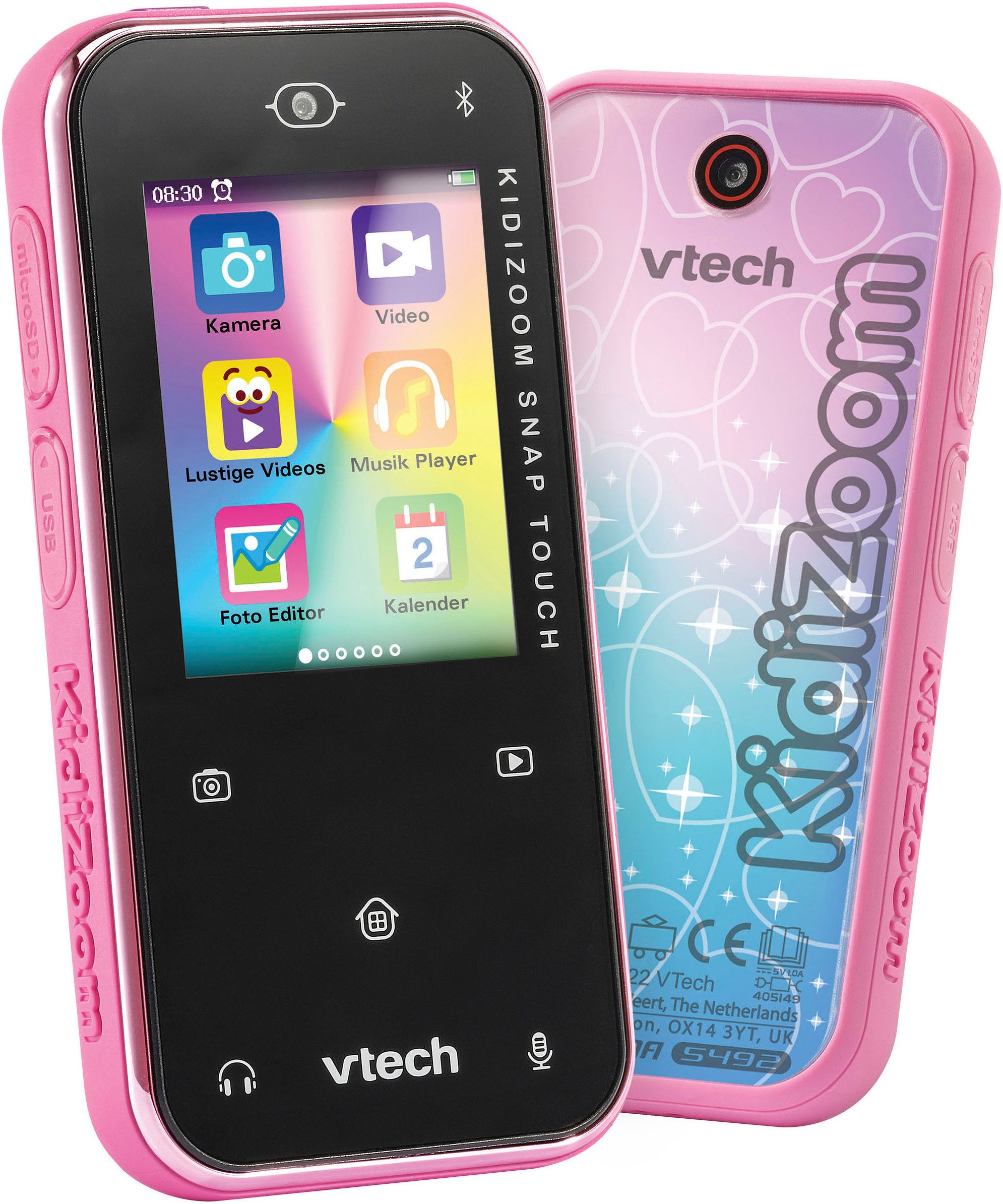 Vtech® KidiZoom Snap Touch, pink Kinderkamera (im coolen Smartphone-Format; inklusive Tragetasche)