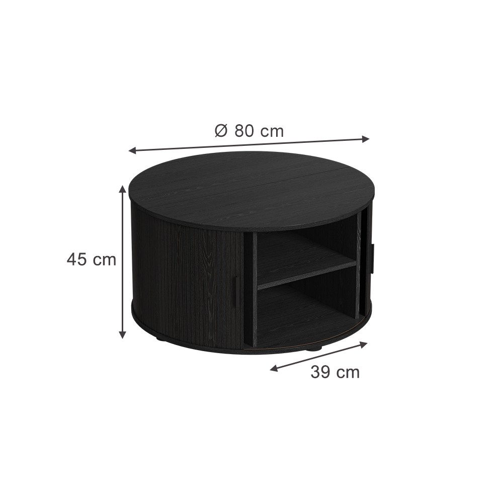 Vicco Couchtisch Selva, Schwarz, 80 x günstig online kaufen