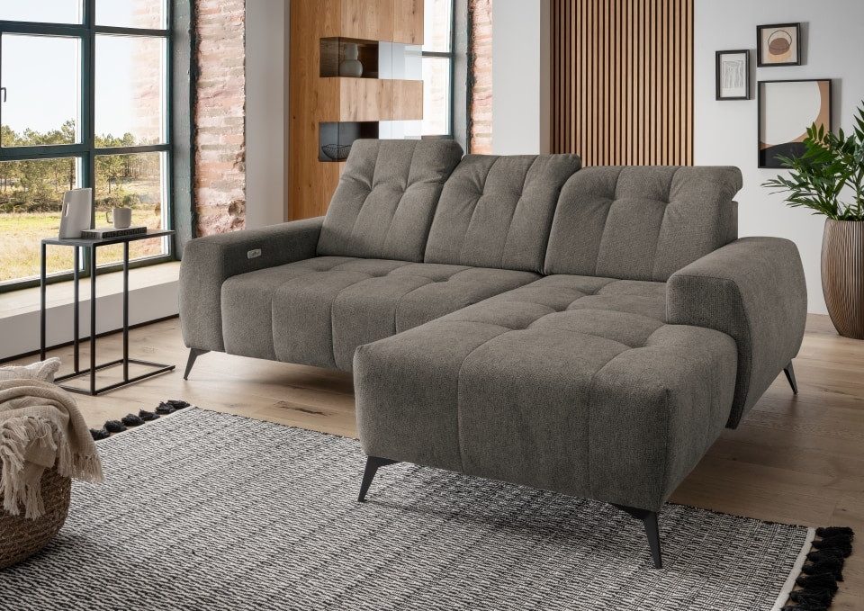 Myhomelando Ecksofa Summer Corto, mit Elektrofunktion & verstellbaren Kopflehnen, Corto-Stoff