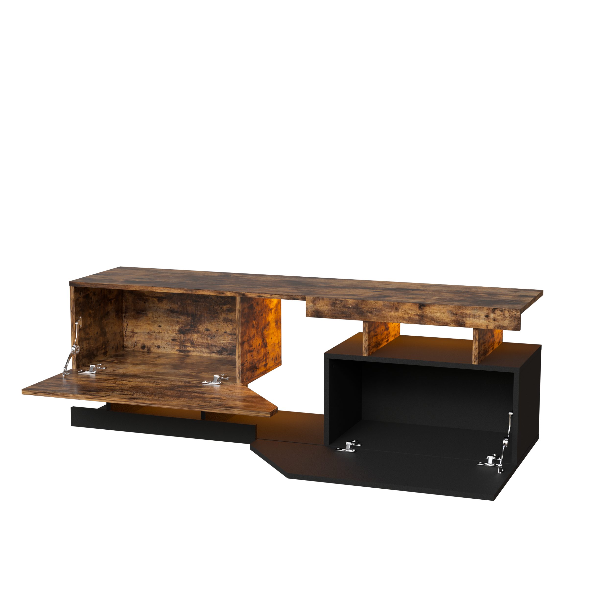 TWSOUL TV-Schrank TV-Schrank mit Stauraum und RGB-Beleuchtung 140cm*35cm*44cm