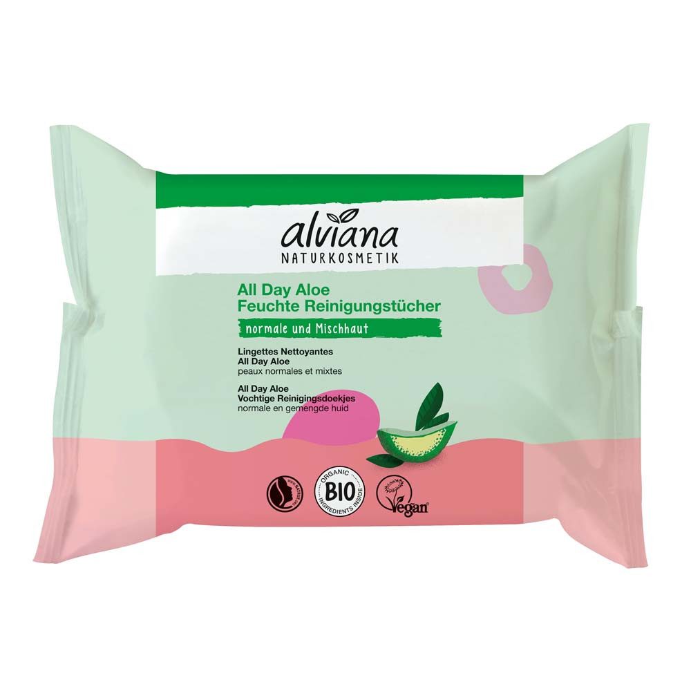 alviana Gesichts-Reinigungscreme Gesichtspflege - Reinigungstücher mit Aloe Vera 25Stk