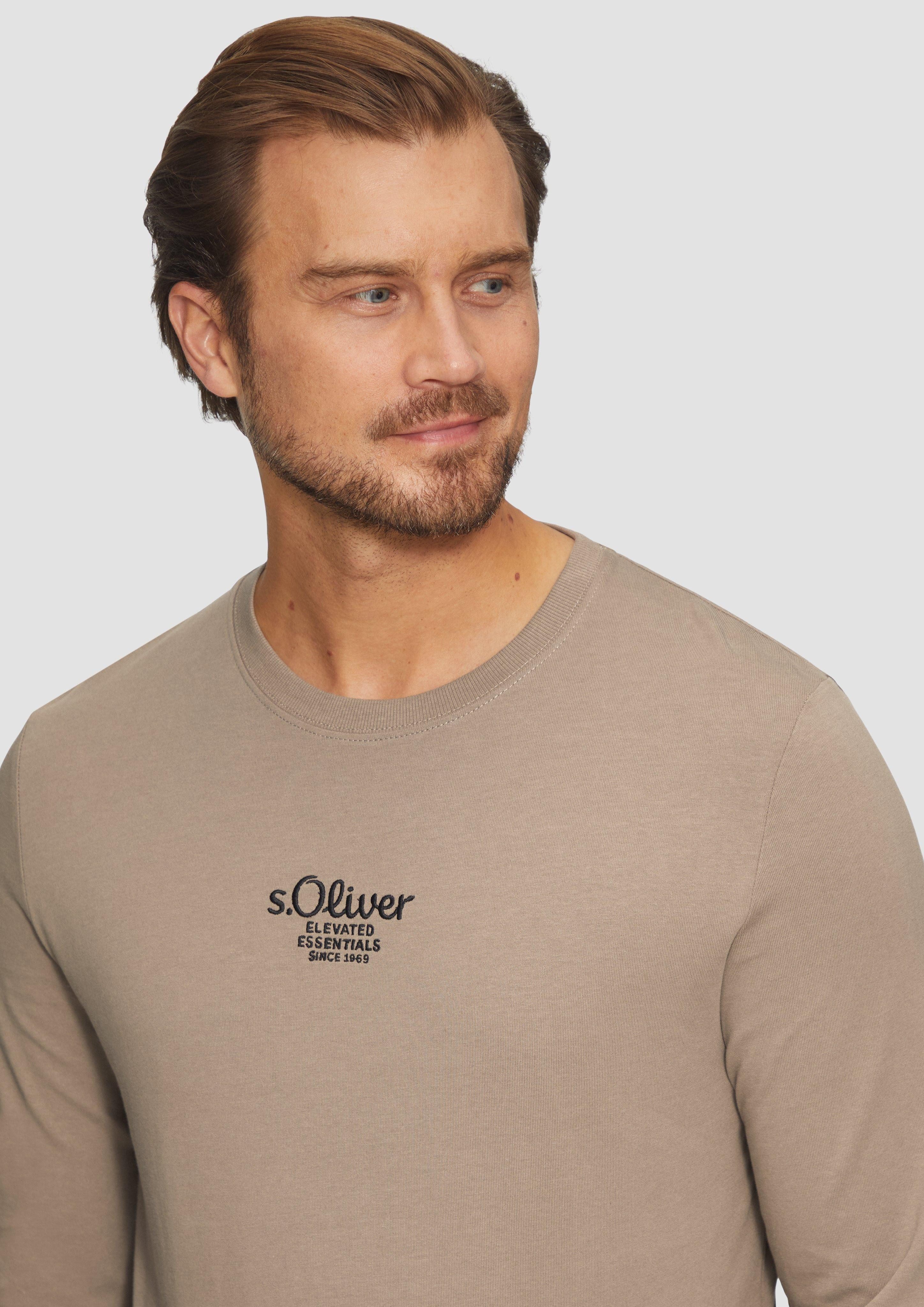 s.Oliver Langarmshirt Langarmshirt mit Logo-Stickerei Stickerei günstig online kaufen