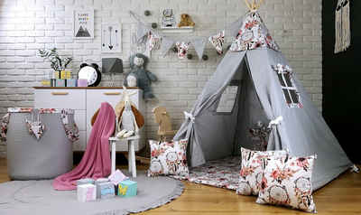 Pamek Tipi-Zelt Kinder Spielzelt Teepee Zelt Tipizelt für Kinder Traumfänger, Personen: 2 (7, 7 tlg)