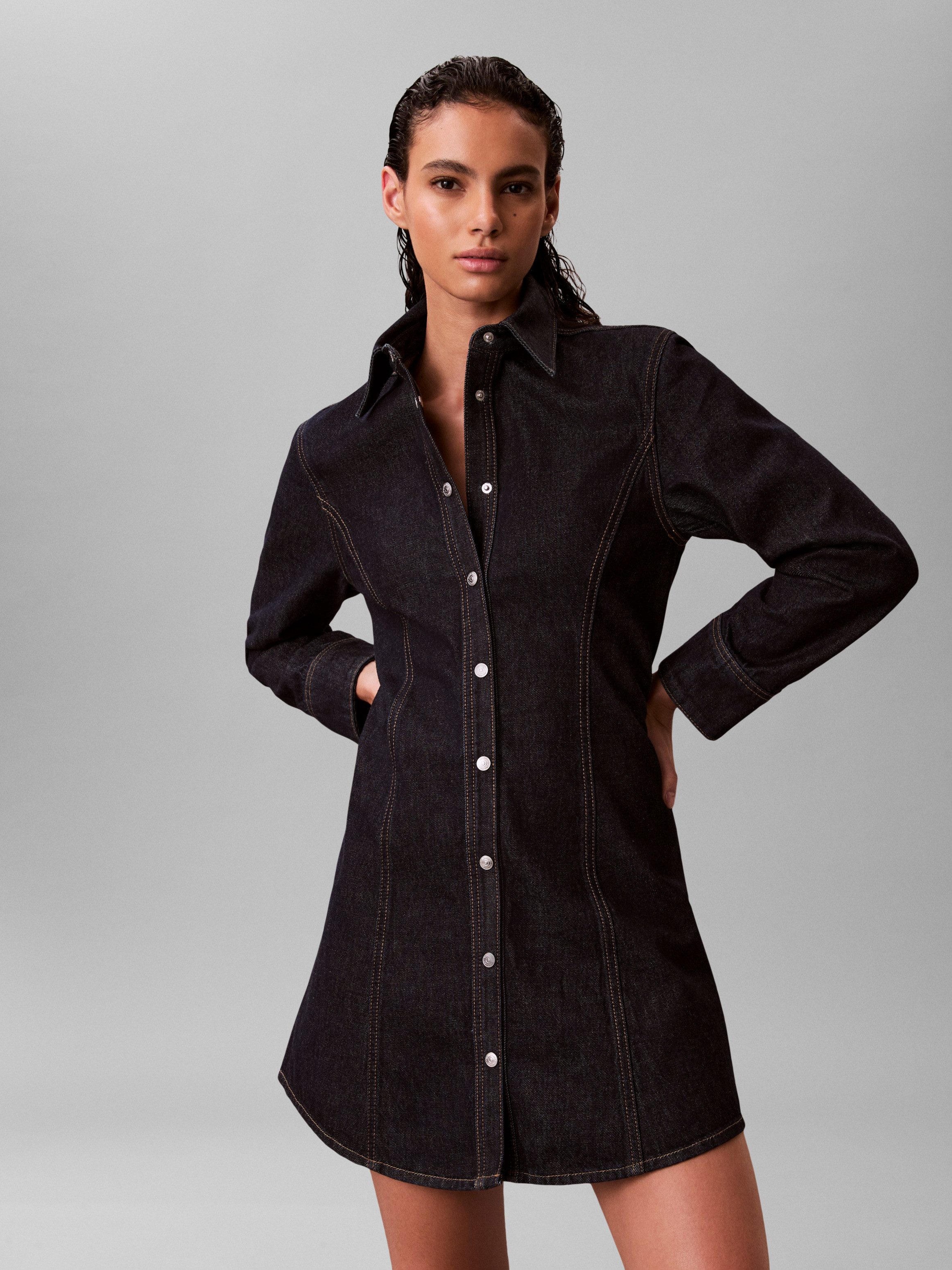 Calvin Klein Jeans Jeanskleid Regular fit mit Rundhalsausschnitt