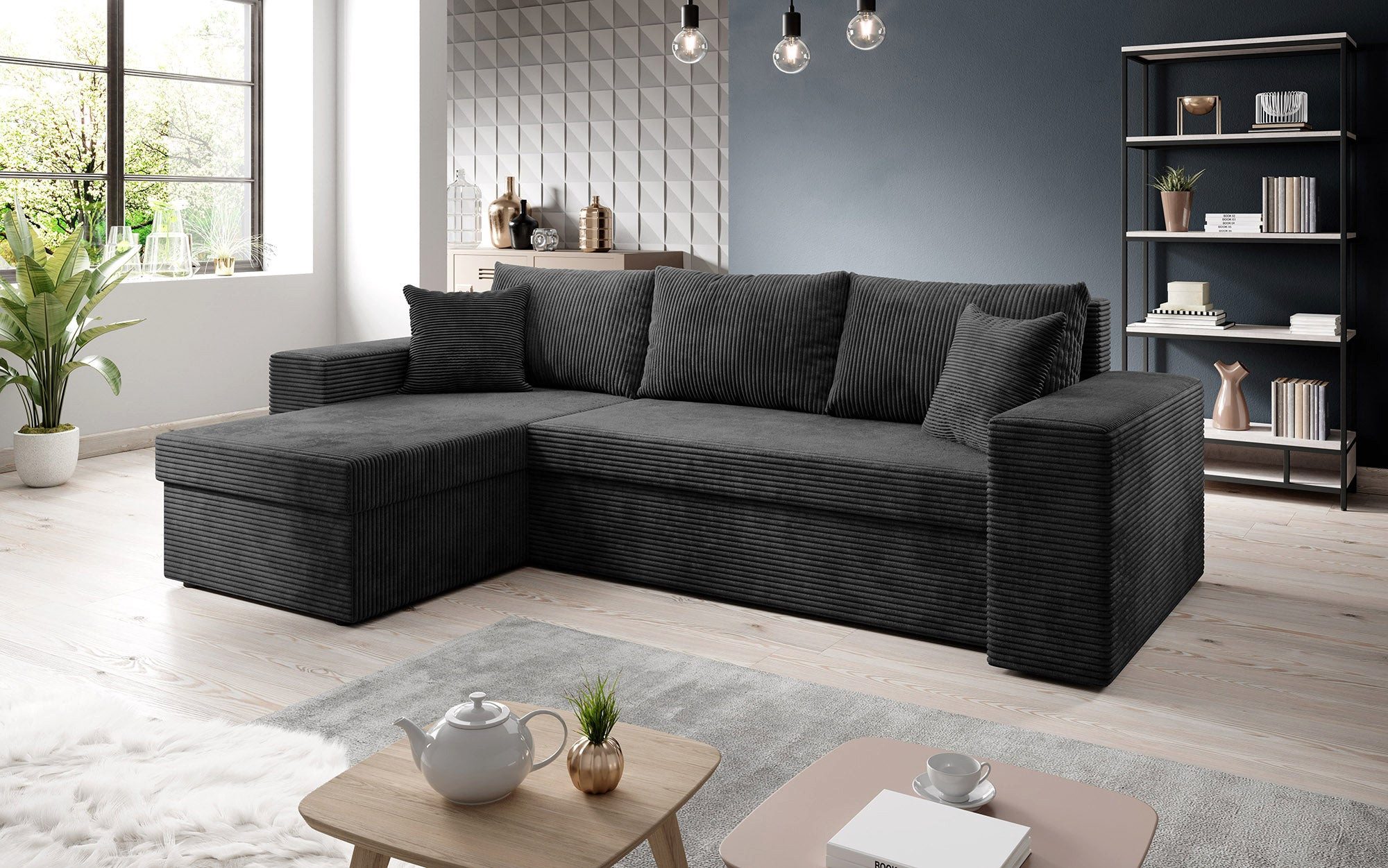 Luxusbetten24 Schlafsofa Designer Sofa Denver, mit Stauraum und Schlaffunkt günstig online kaufen