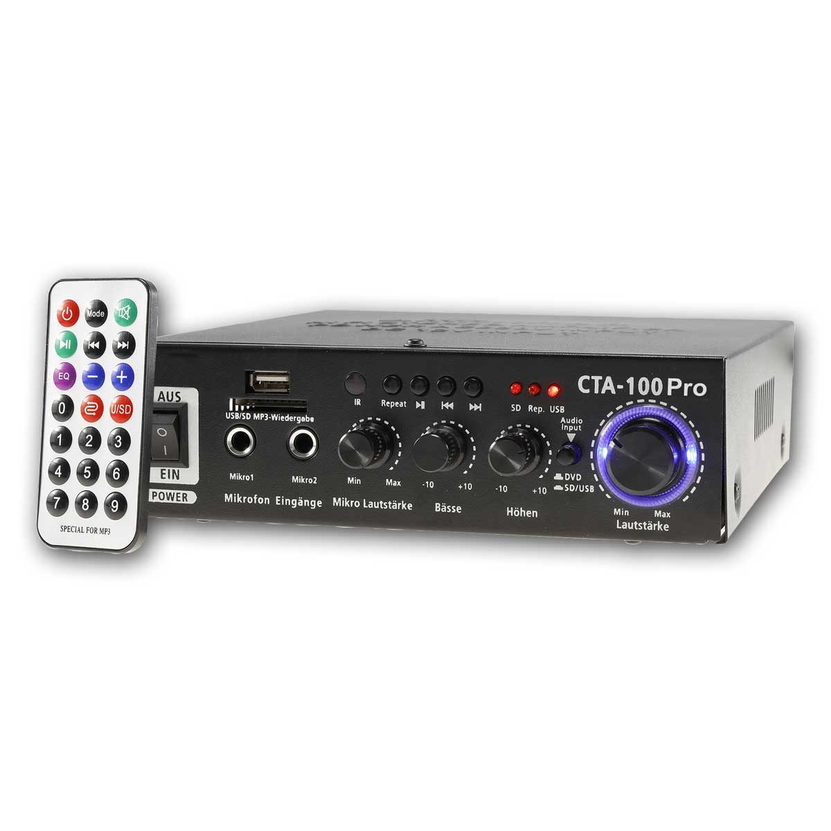 ChiliTec HiFi-Verstärker "CTA-100 Pro" 100W, schwarz Stereo-Receiver