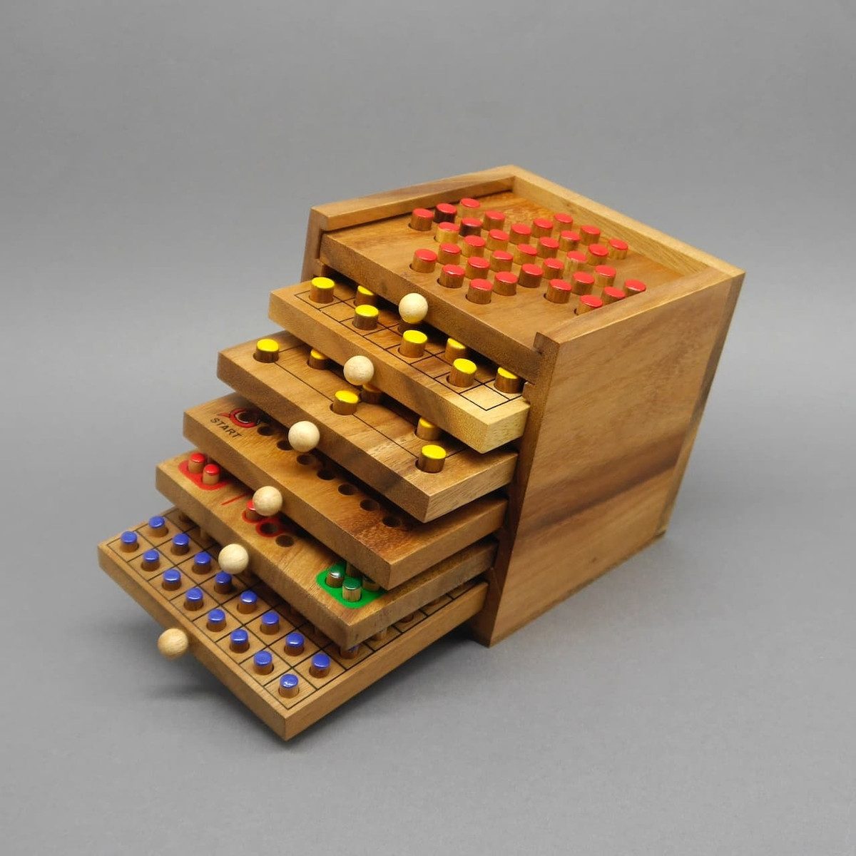 ROMBOL Denkspiele Spiel SPIELESAMMLUNG - 6 verschiedene Brettspiele, Brettspiel, Holzspiel