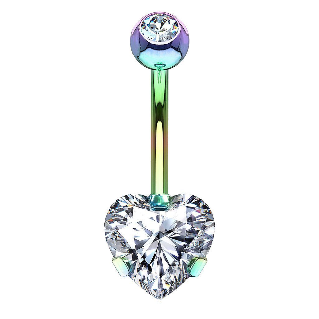 Taffstyle Bauchnabelpiercing Bauchpiercing Banane Chirurgenstahl Kristall Herz, Bauchnabelpiercing Bauch Bauchnabel Banane Stecker Anhänger