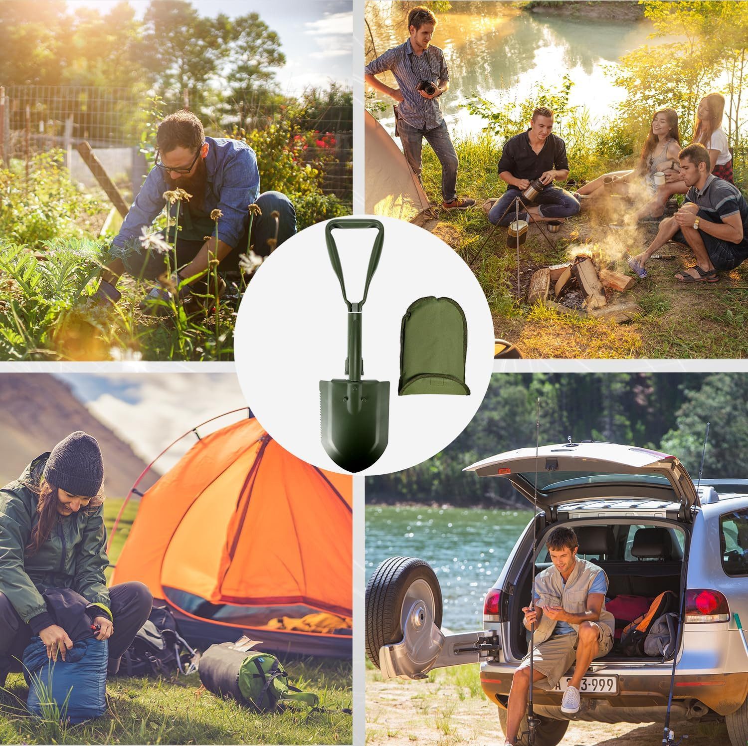 FELIXLEO Spaten Klappspaten 48cm Camping Klappbar Carbonstahl Schaufel, (1-St)