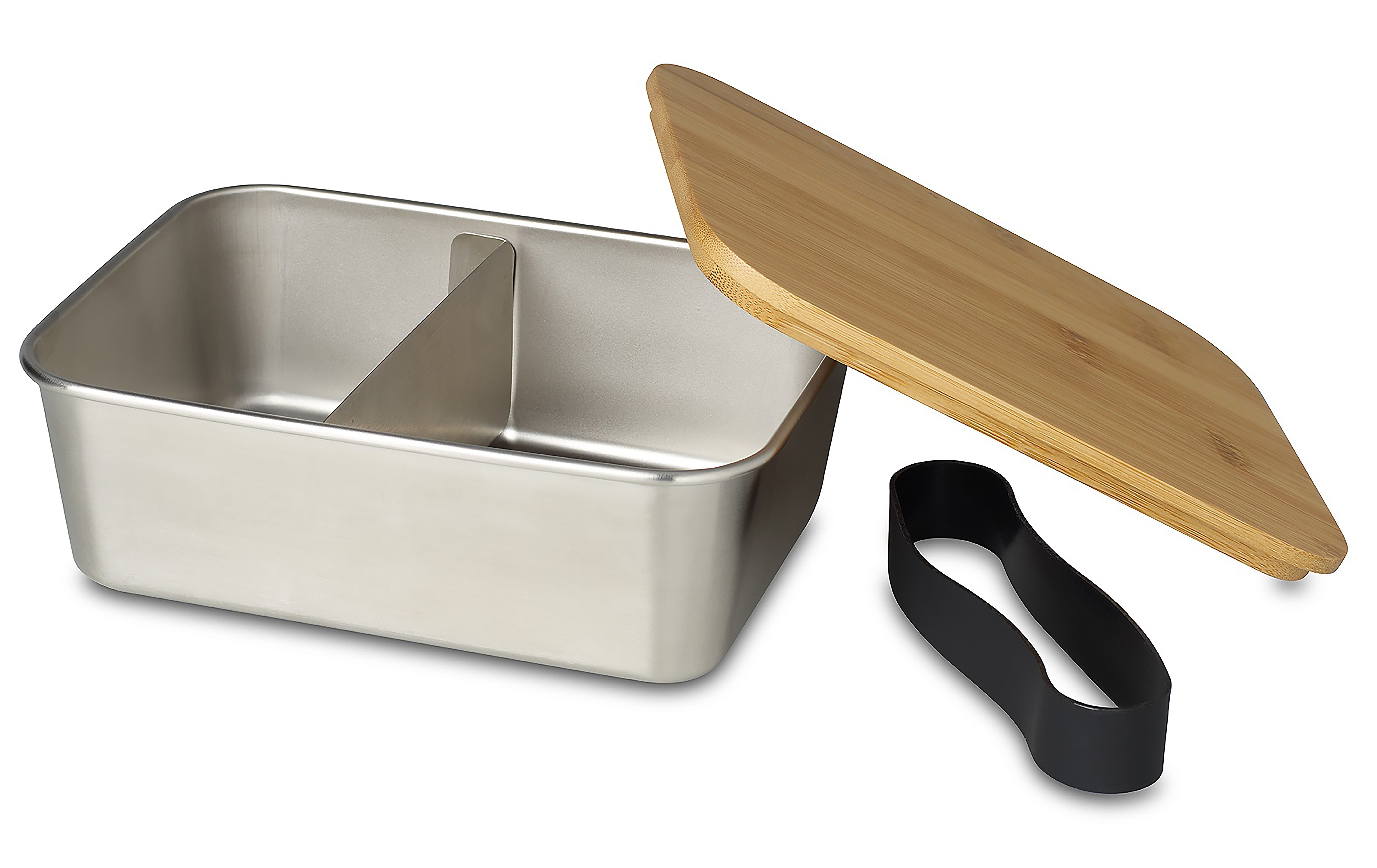 ECHTWERK Lunchbox „Brotdose“ mit Bambusdeckel, 1500 ml, Bambus, Edelstahl 18/10, (1-tlg., Dose mit Deckel), aus hochwertigem Edelstahl 304