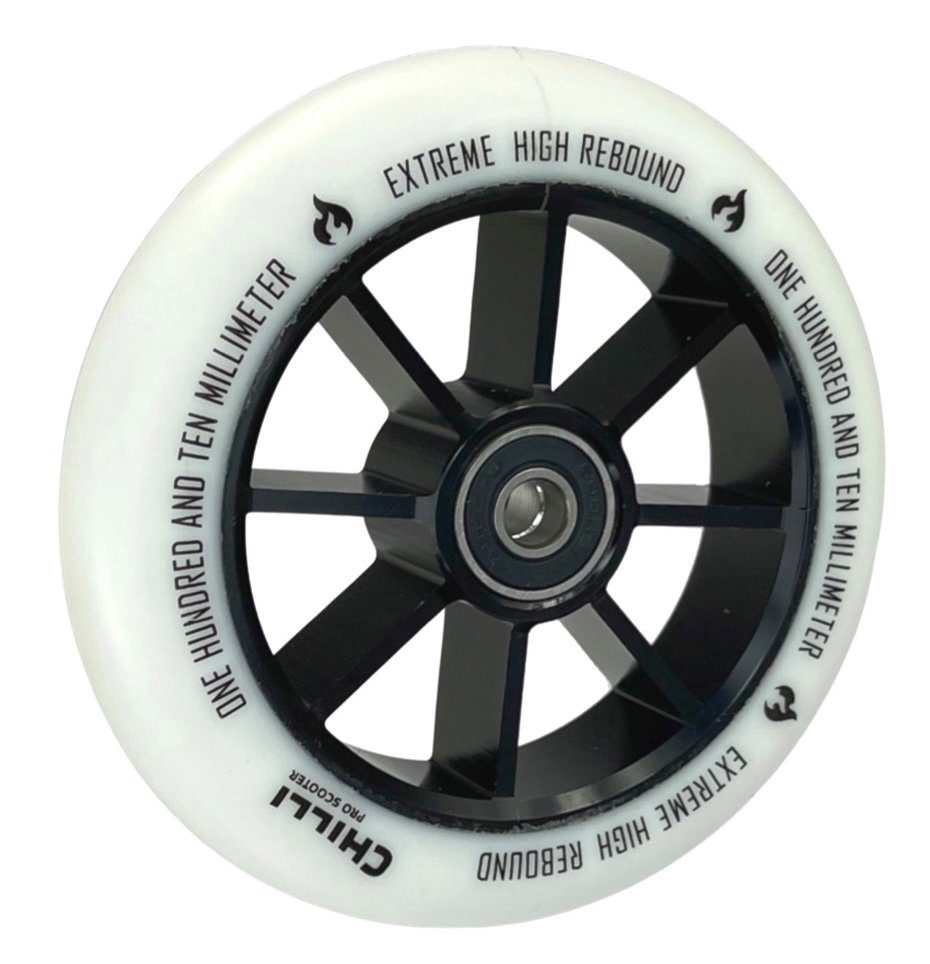 Stuntscooter Chilli Pro Stunt-Scooter Spoked Base Rolle 110mm Schwarz/PU Weiß