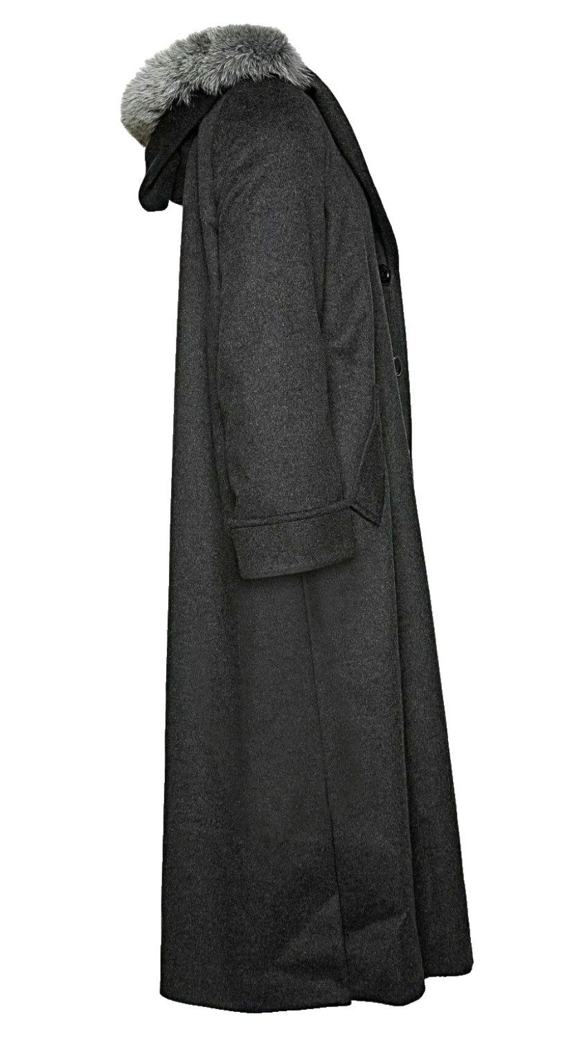 SAINT JACQUES Langmantel Mantel Damen Kunstpelz Kapuze Lang Parka Jacke Langer, figurbetonter Schnitt mit eleganter Silhouette