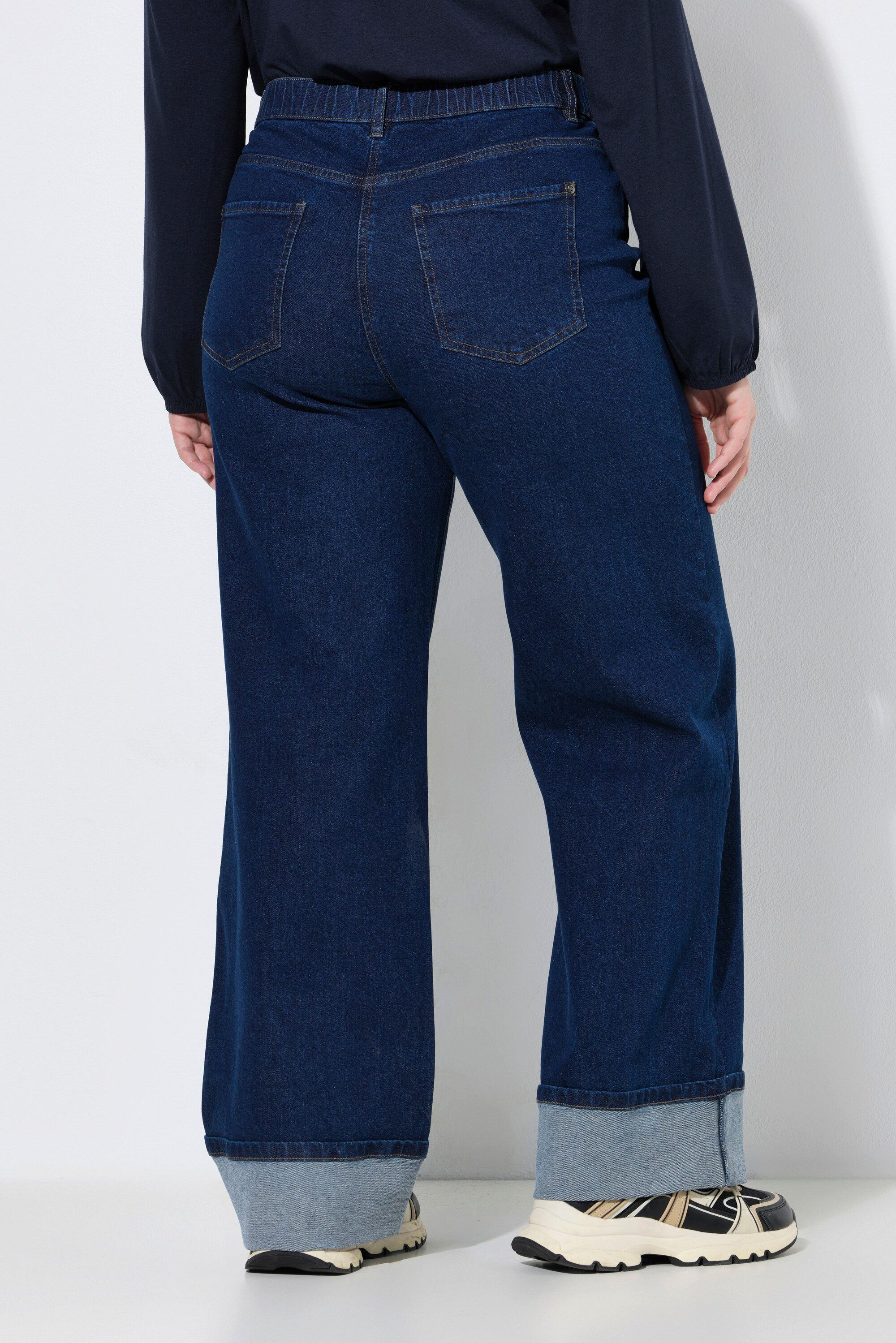 Ulla Popken Regular-fit-Jeans Jeans Mary Umschlag weites Bein Komfortbund – Bild 3 von 4