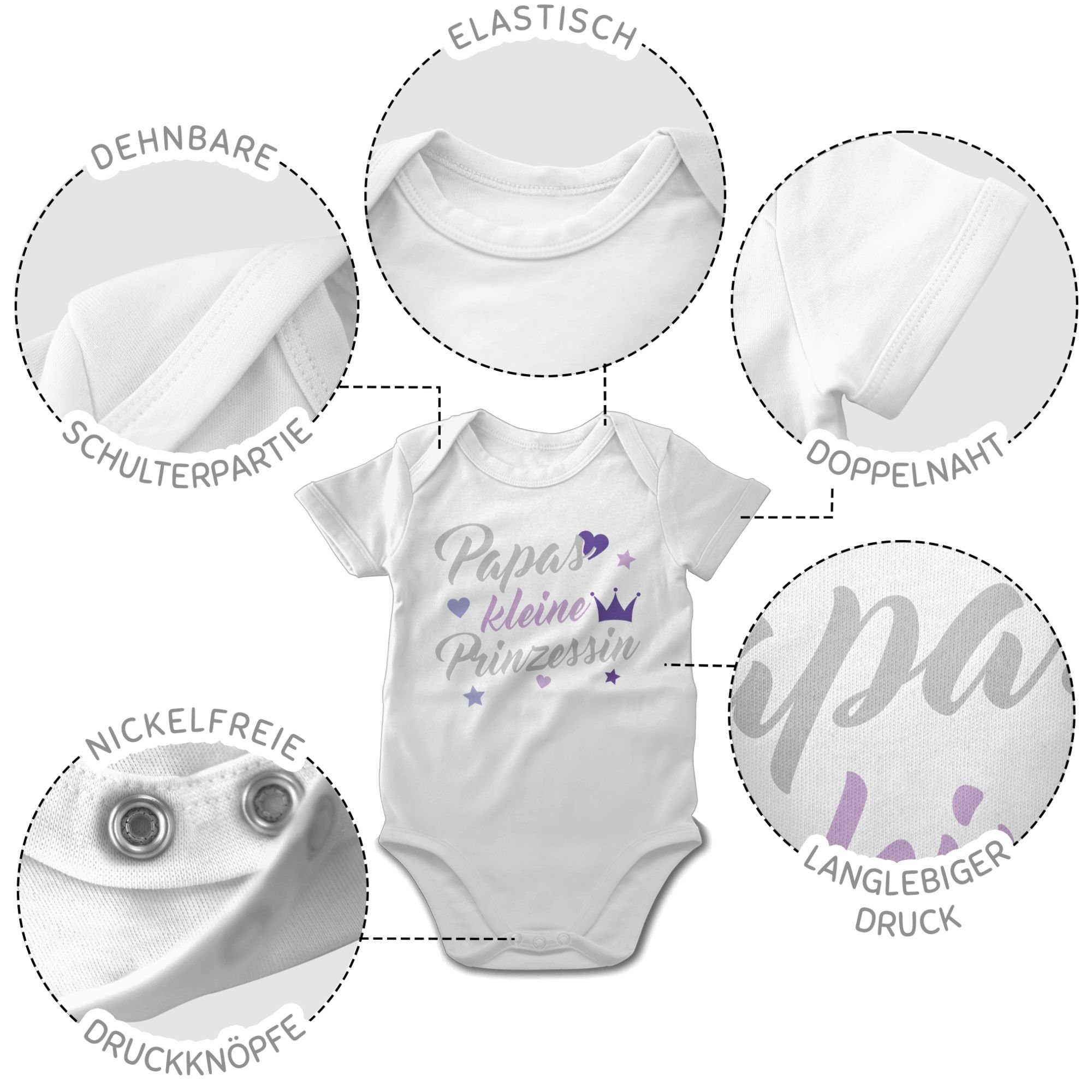 Shirtracer Shirtbody Papas kleine Prinzessin Baby Weiß 1 Vatertag Geschenk