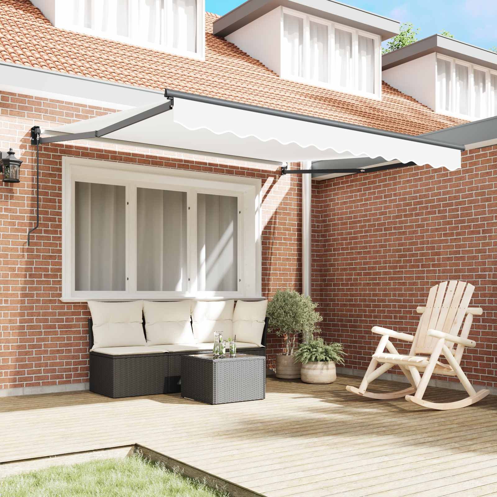 vidaXL Markise Ausziehbare Markise Weiß 300 x 250 x 165 cm (1-St)