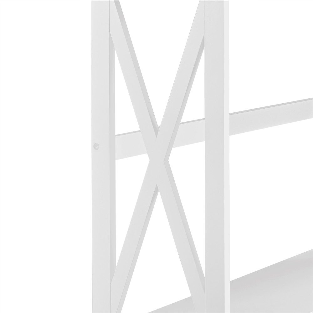 Yaheetech Konsolentisch 2-stufiger Beistelltisch 102 x 30 x 81 cm, Flurtisch mit 2 Ablagen, X-förmige Stütze, Tischbeine aus Massivholz – Bild 5 von 5