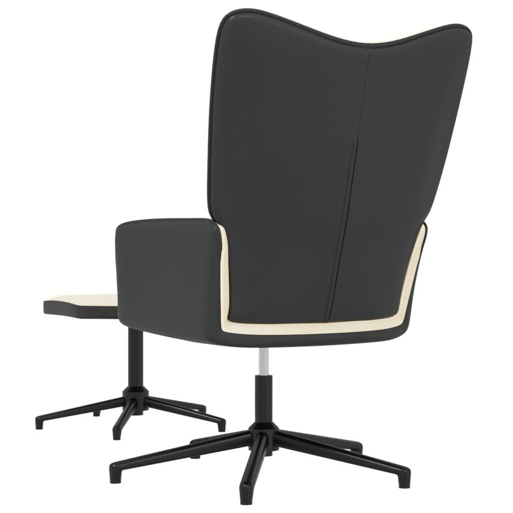 furnicato Sessel mit Samt Cremeweiß PVC Hocker Relaxsessel und
