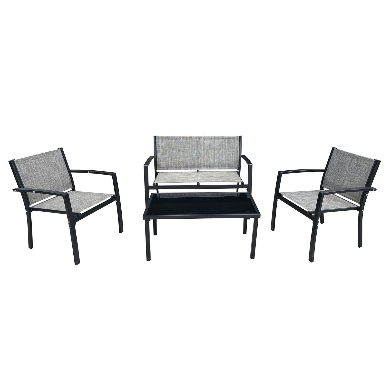 HTI-Living Gartenlounge-Set Terrassenmöbel Rivabella, (Set, 4-tlg., 1x Bank, 2x Stuhl, 1x Tisch), Sitzgruppe Garten Metall