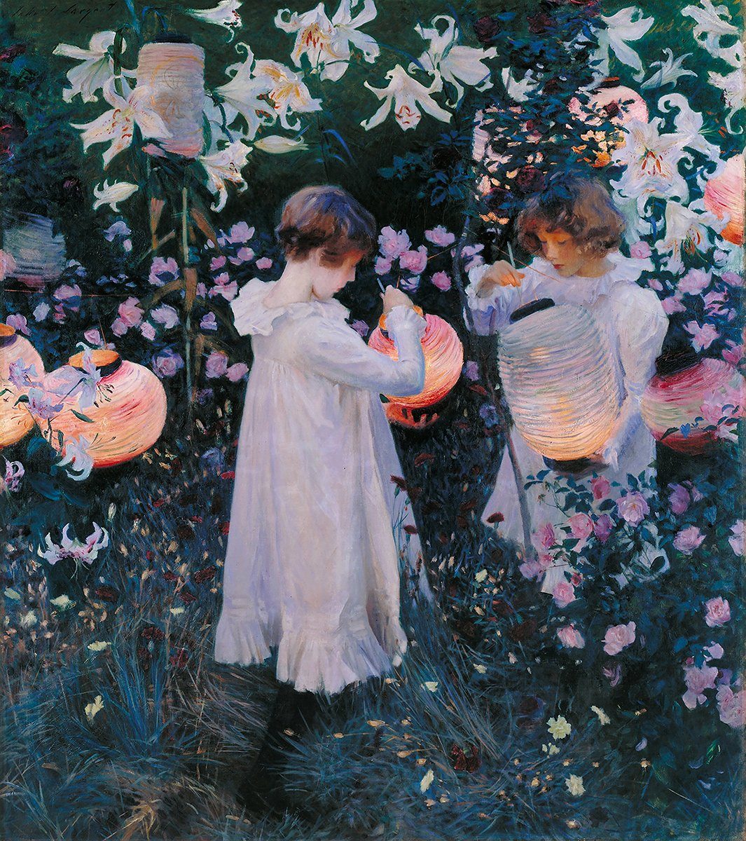 BillerAntik Kunstdruck Carnation, Lily, Lily, Rose John Singer Sargent Lampions Kinder Rosen, (1 St)