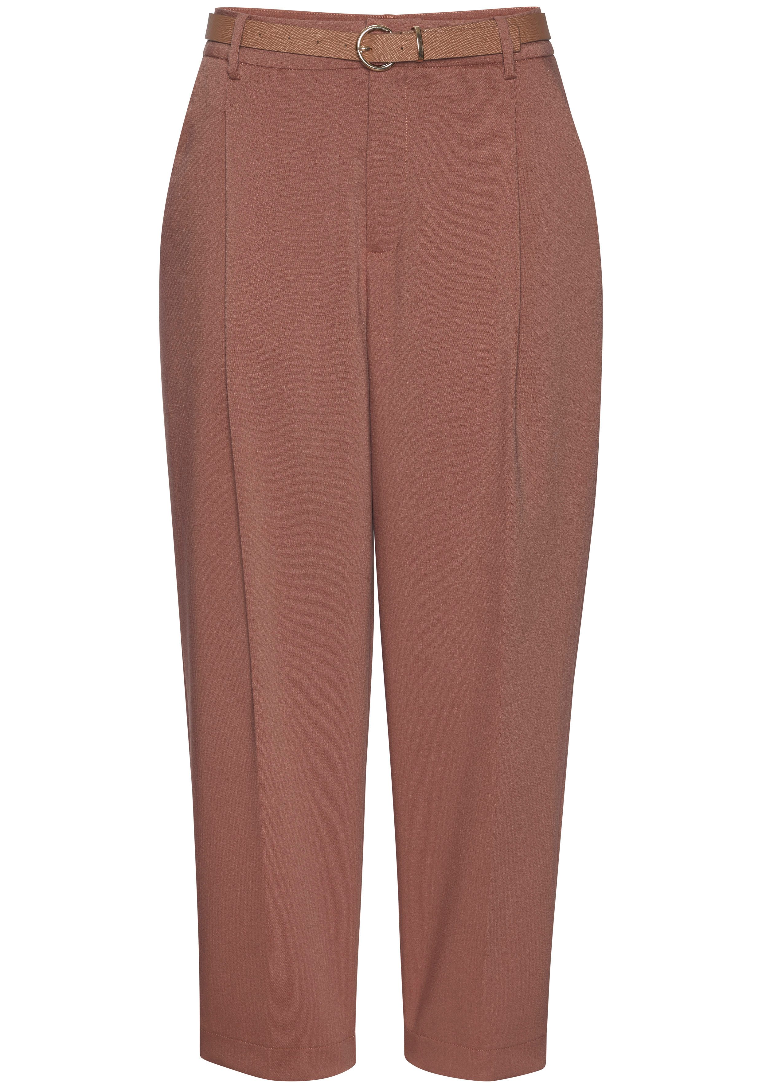 LASCANA Bundfaltenhose (mit Gürtel) mit Gürtel, in modischer Barrel-Form günstig online kaufen
