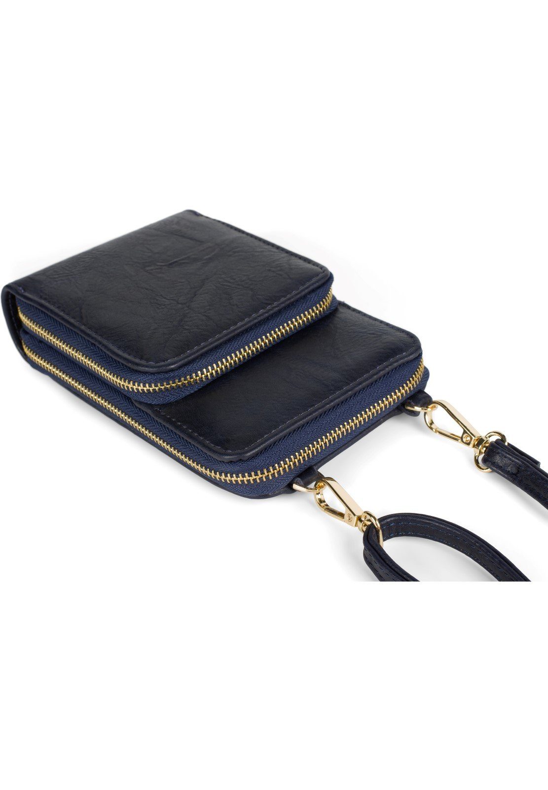 Einfarbig Dunkelblau Mini Bag Umhängetasche - styleBREAKER RFID (1-tlg), Mini Schutz
