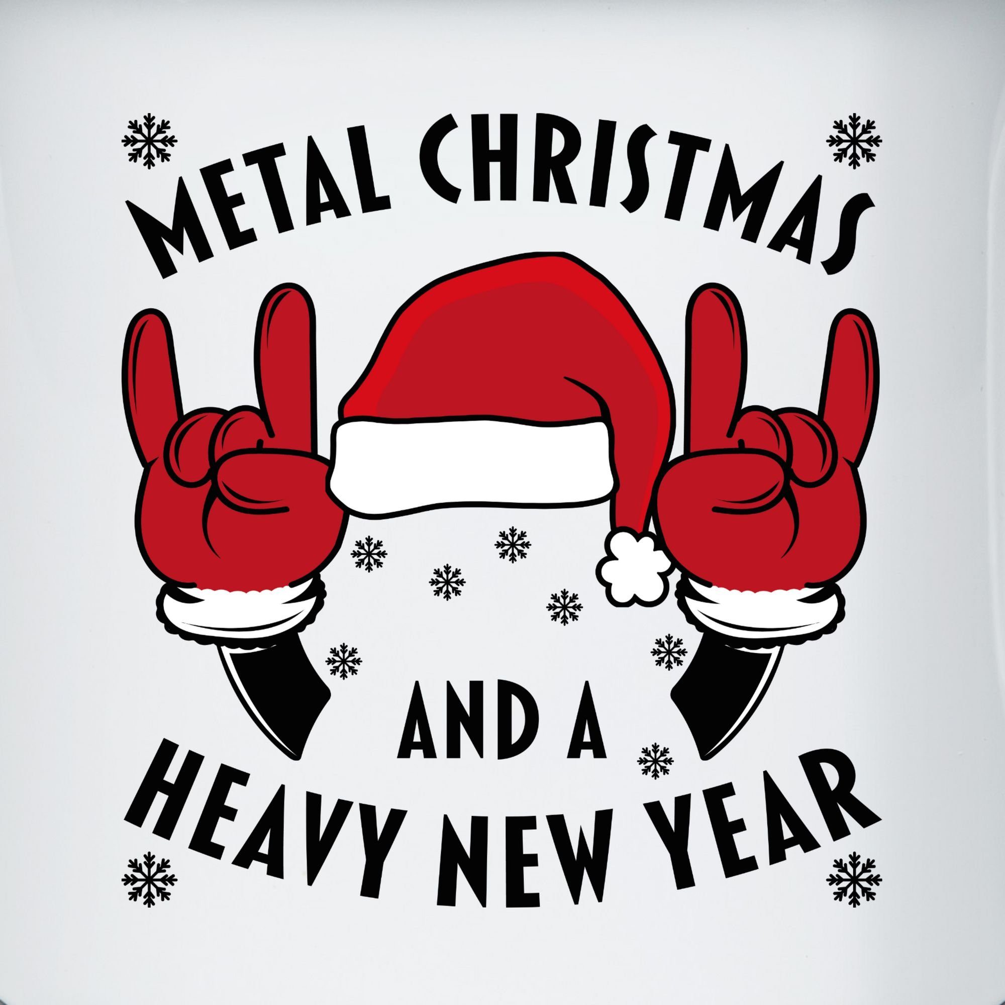 a Stahlblech, Metal Weihnachtstasse Blau and Shirtracer Tasse Heavy New Year, Weiß Christmas 3