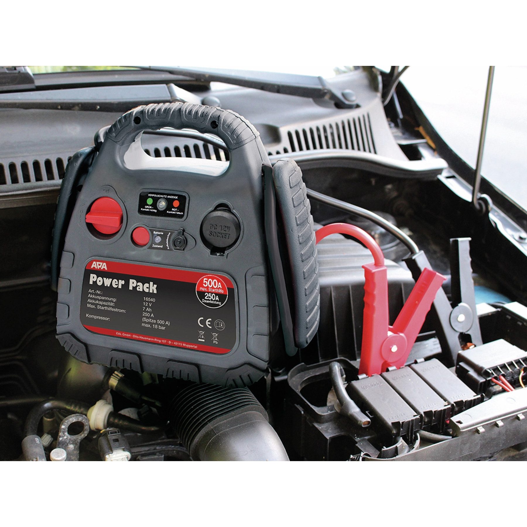 APA Jump Starter 16540, 500 A, incl. 18 bar compressor