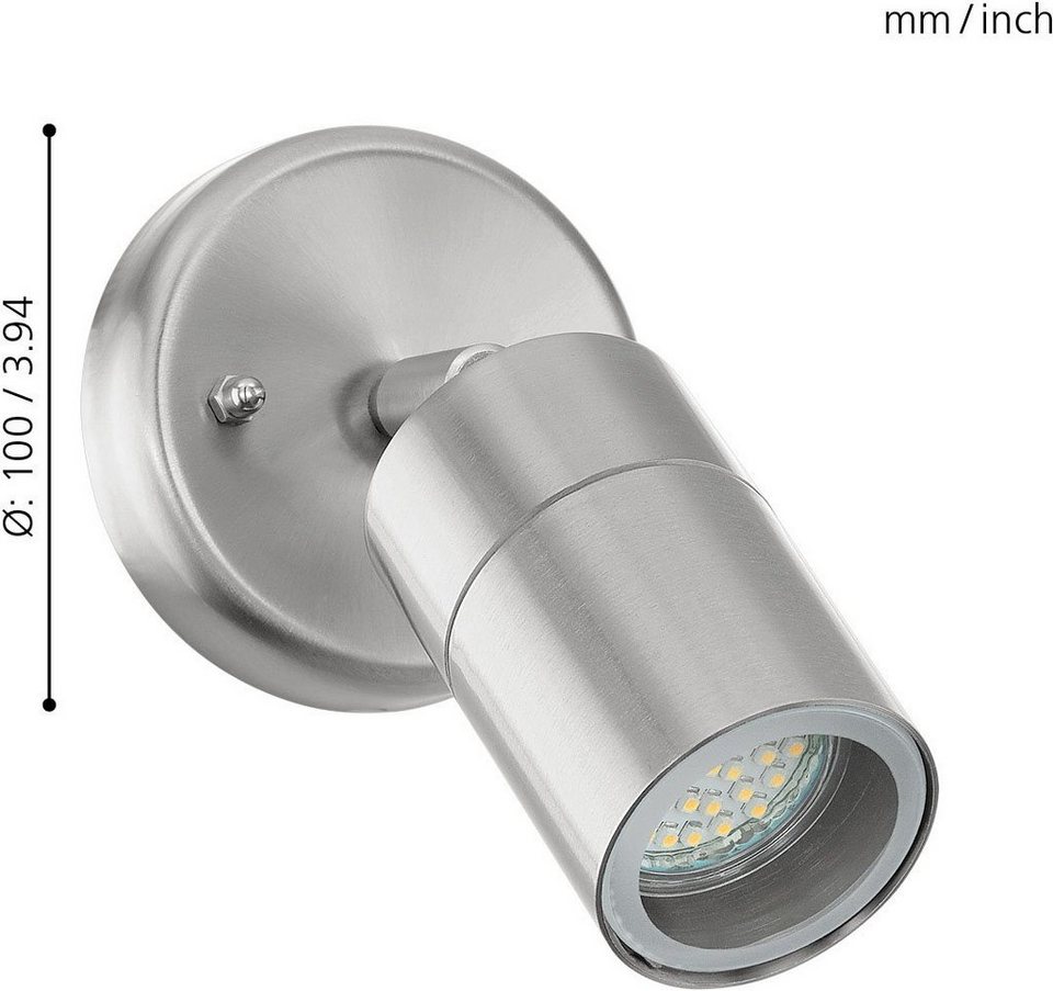 EGLO LED Außen-Wandleuchte STOCKHOLM1, LED wechselbar, Warmweiß, Eckmontage  möglich, Geringer Energieverbrauch aufgrund LED-Technik
