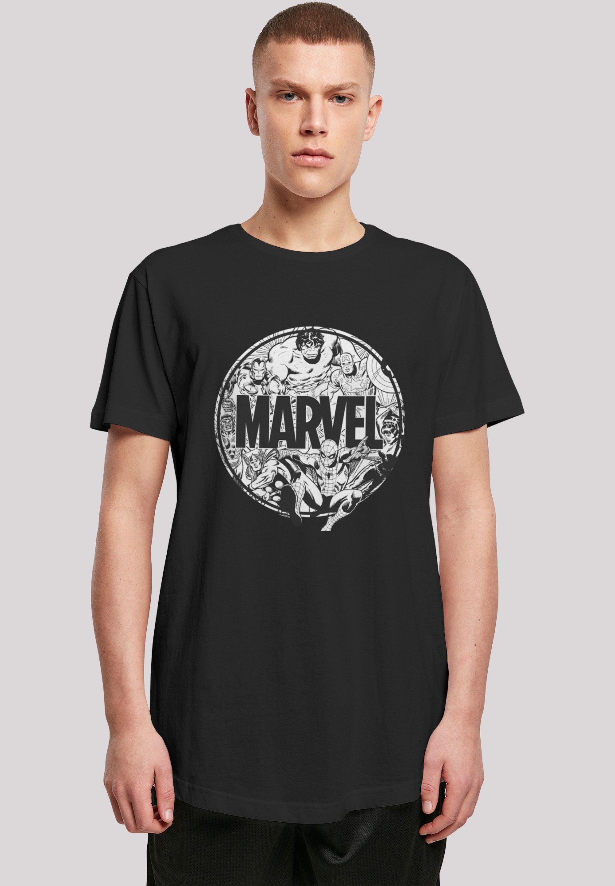 Logo Character Print, weicher Infill\' F4NT4STIC Baumwollstoff Tragekomfort Marvel hohem mit Comics Sehr T-Shirt