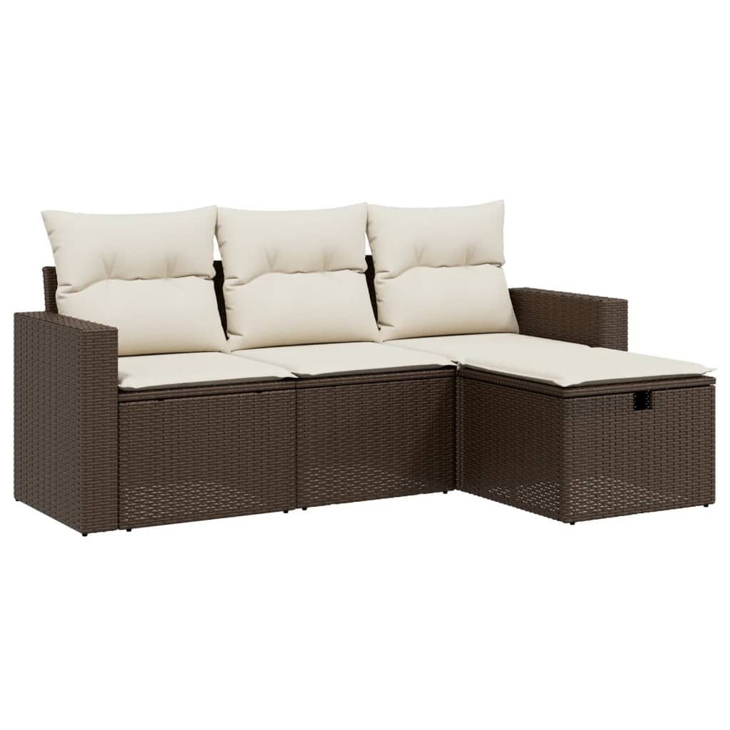 vidaXL Gartenlounge-Set 4-tlg. Garten-Sofagarnitur mit Kissen günstig online kaufen