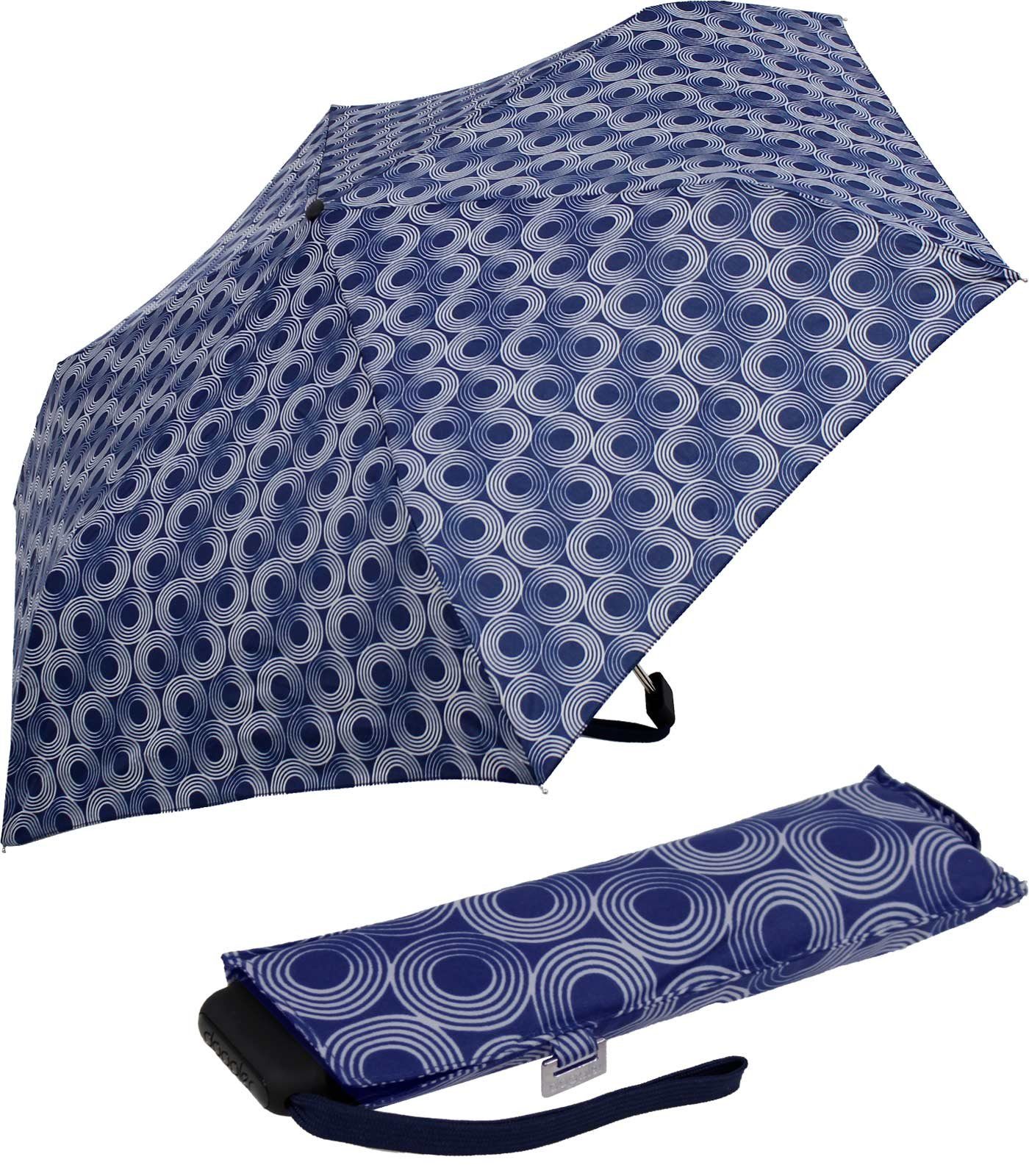 doppler® Taschenregenschirm ein leichter und flacher Schirm für jede Tasche, dieser treue Begleiter findet überall Platz blau