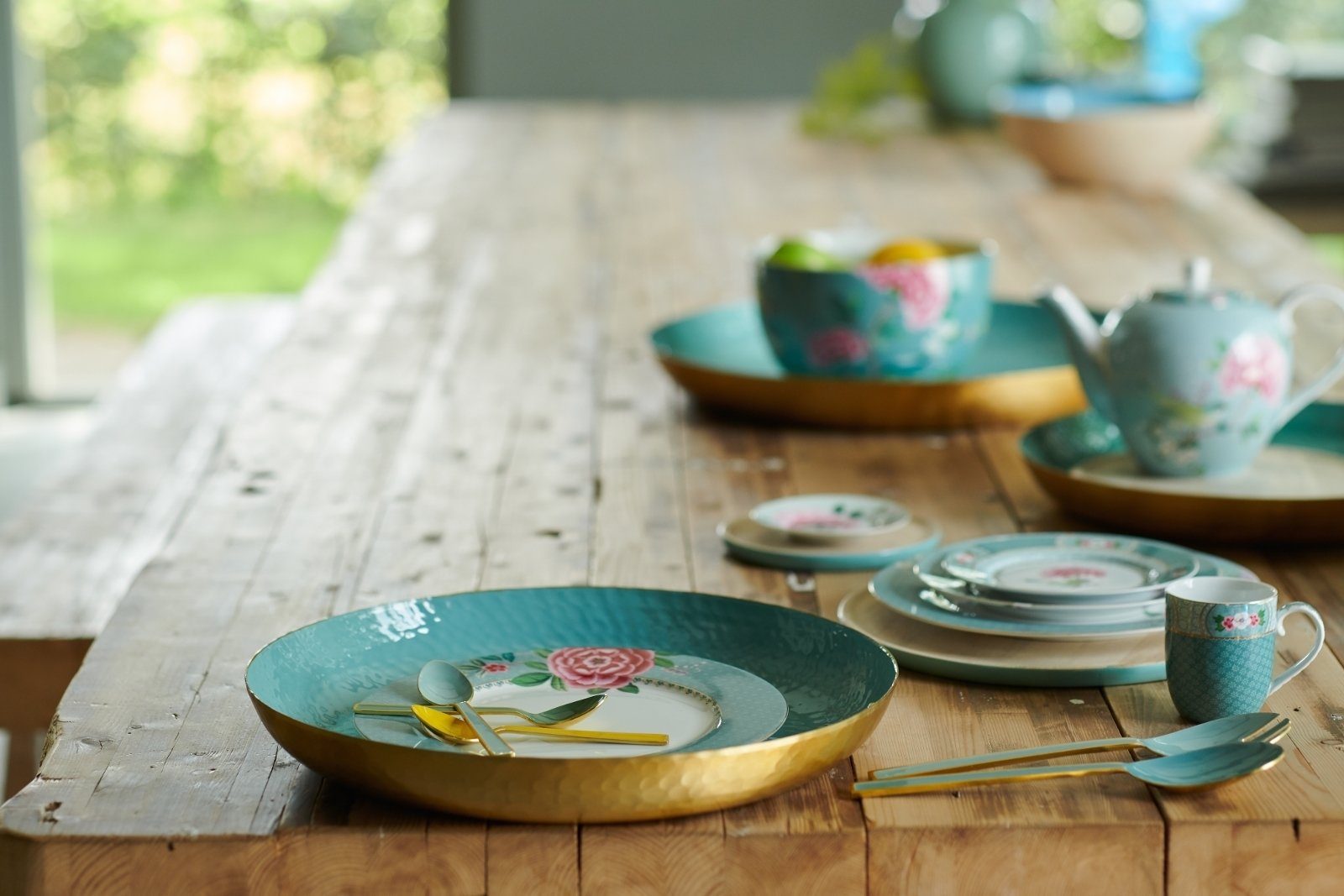 PiP Studio Frühstücksteller Blushing Birds Teller khaki 21 cm, Plate Blushing Birds Khaki 21cm