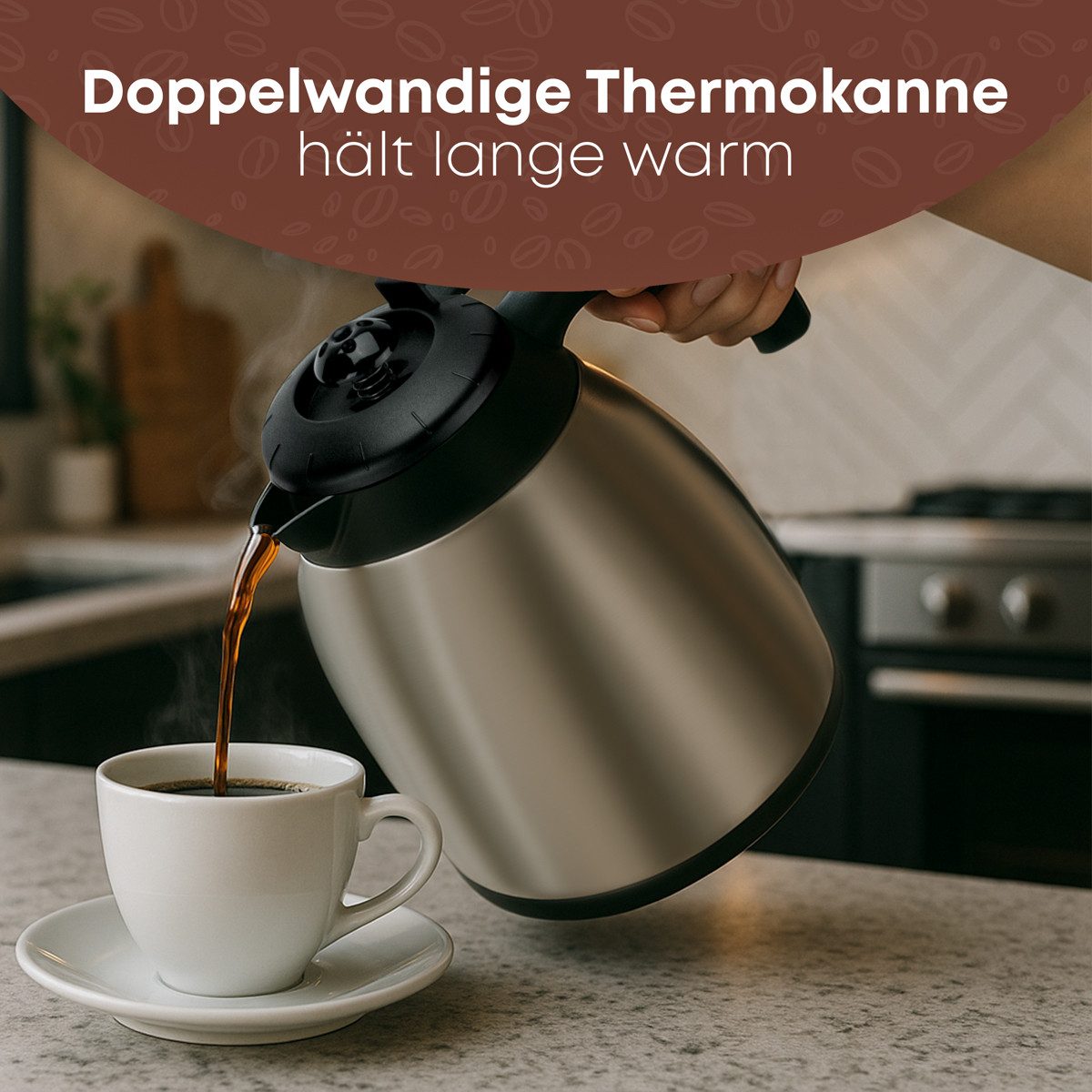 CLATRONIC Filterkaffeemaschine KA 3328, für 8-10 Tassen Kaffee, inkl. zweiter Thermokanne