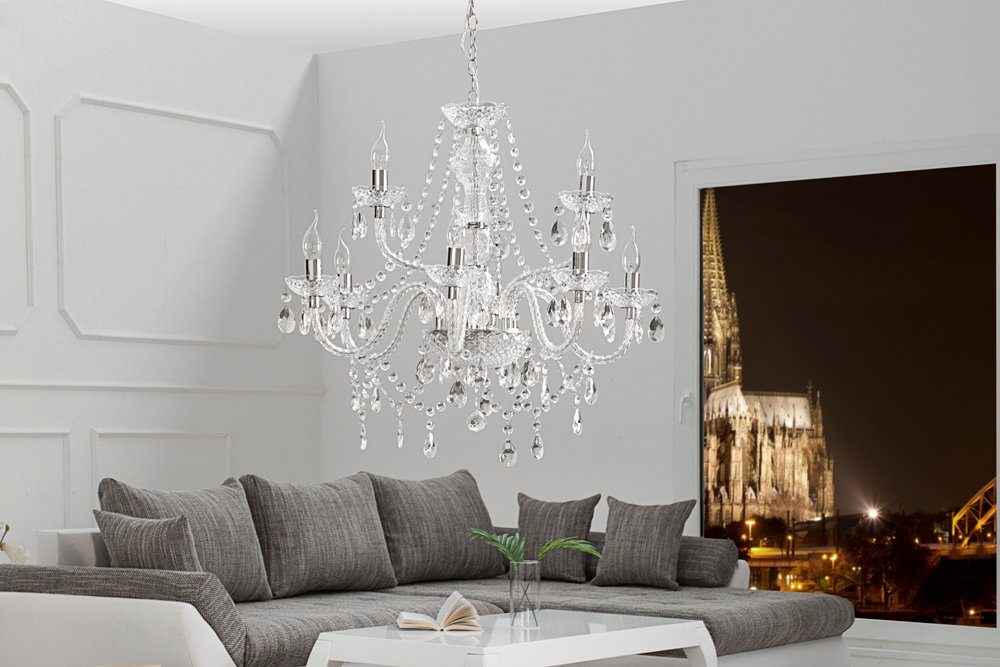 Leuchtmittel, klar, Acryl riess-ambiente 75cm Wohnzimmer · · Schlafzimmer Kronleuchter CRYSTAL · Barock Design ohne